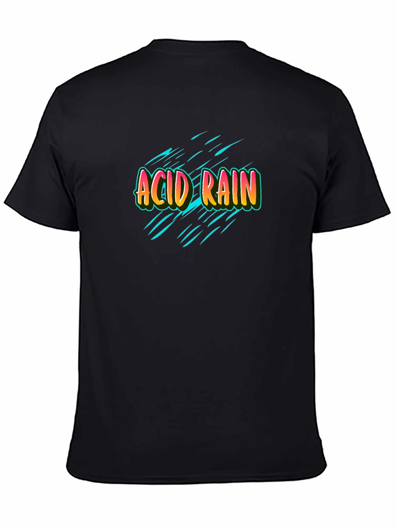 Acid Rain Graphic Print Black T-Shirt