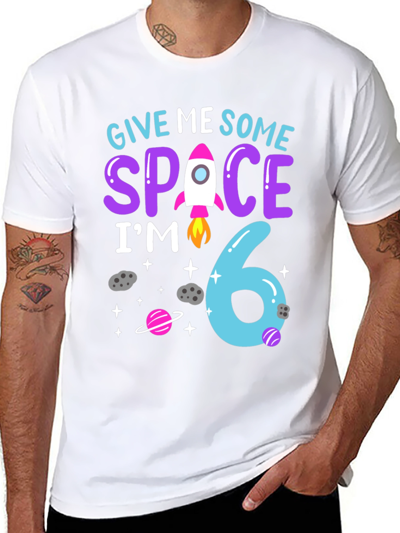 Give Me Some Space Im 6 Birthday T-Shirt