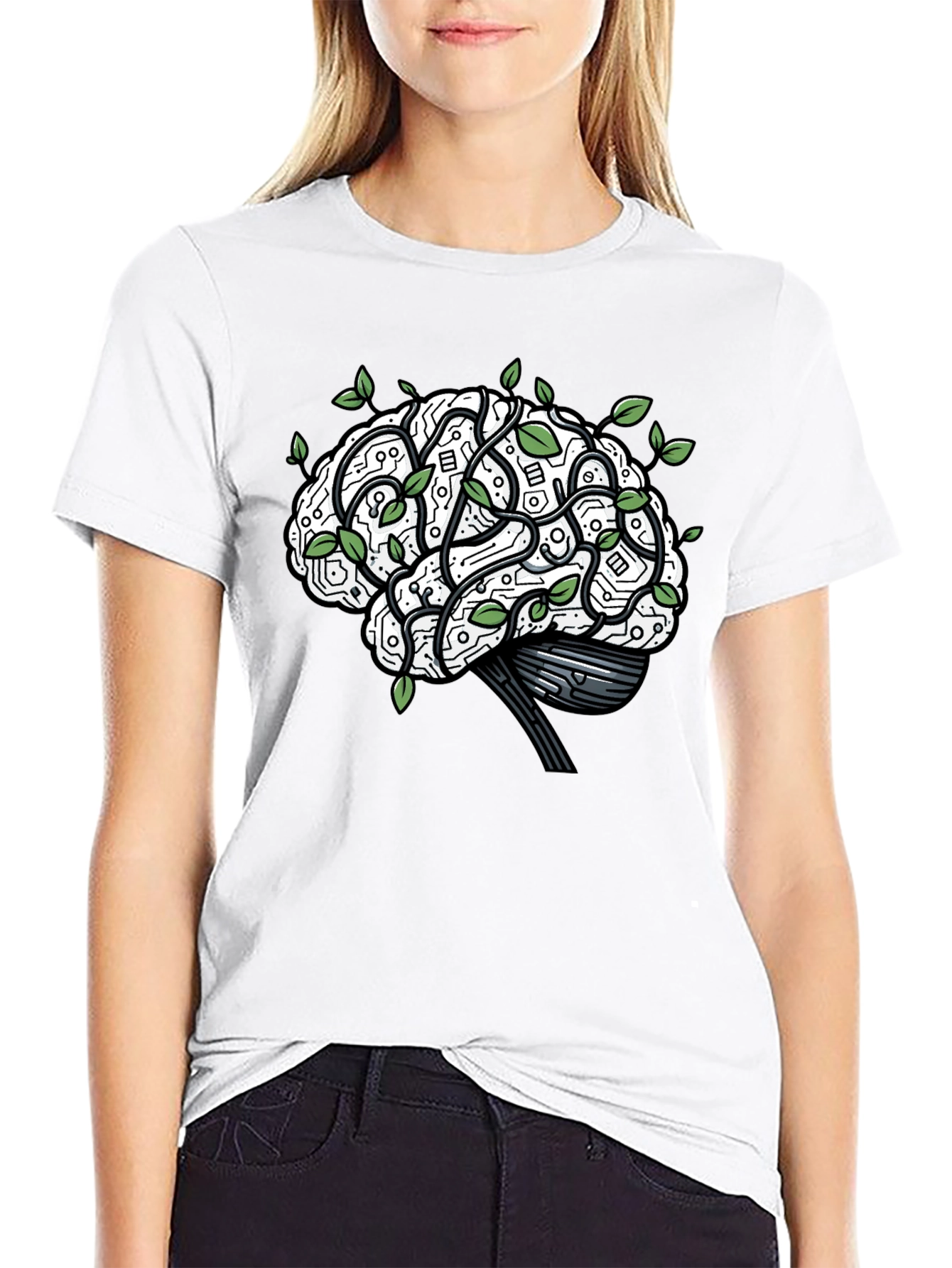 Brain Circuitry T-Shirt - Mind & Tech Fusion
