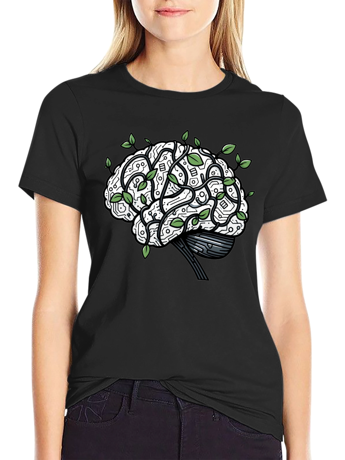 Brain Circuitry T-Shirt - Mind & Tech Fusion