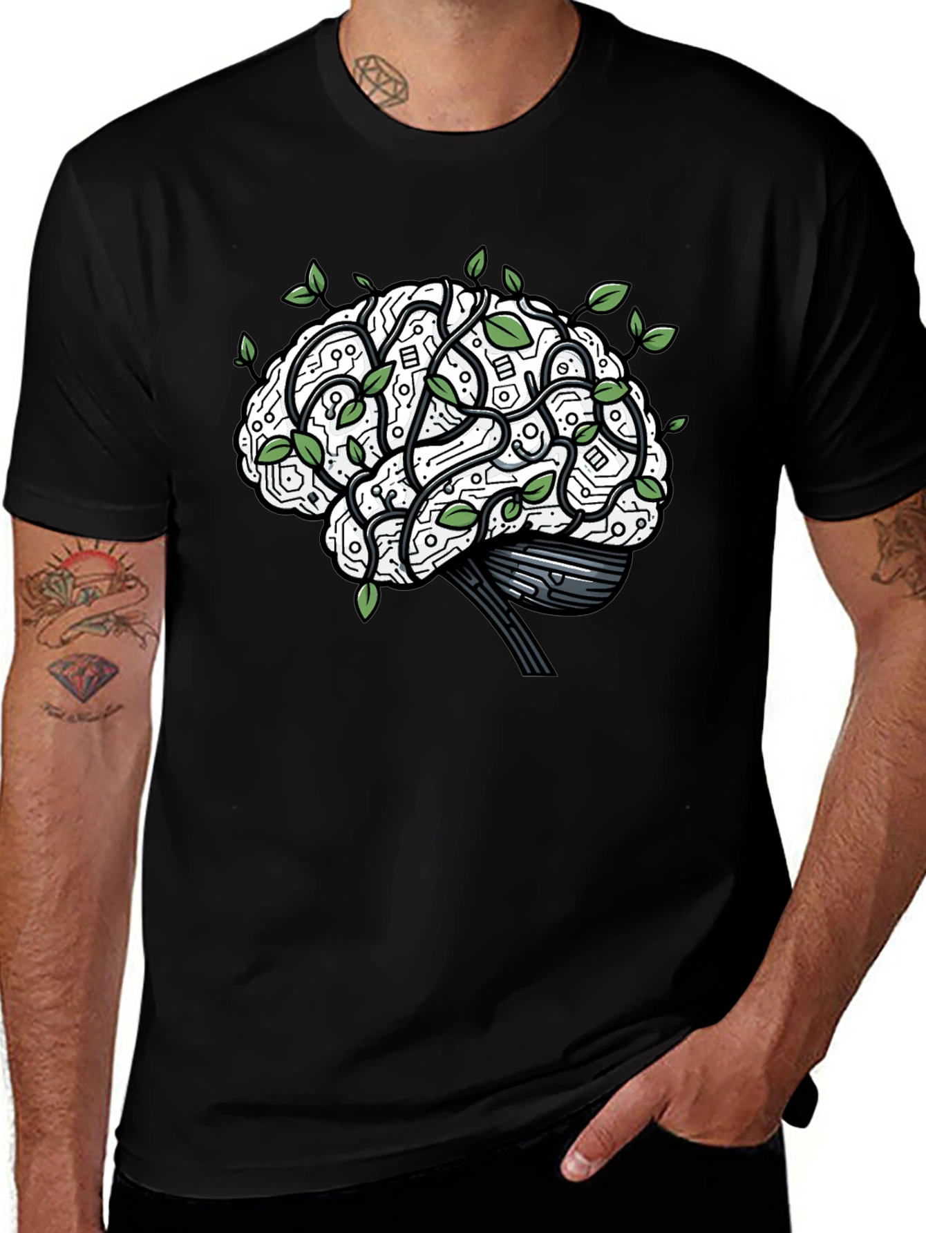 Brain Circuitry T-Shirt - Mind & Tech Fusion