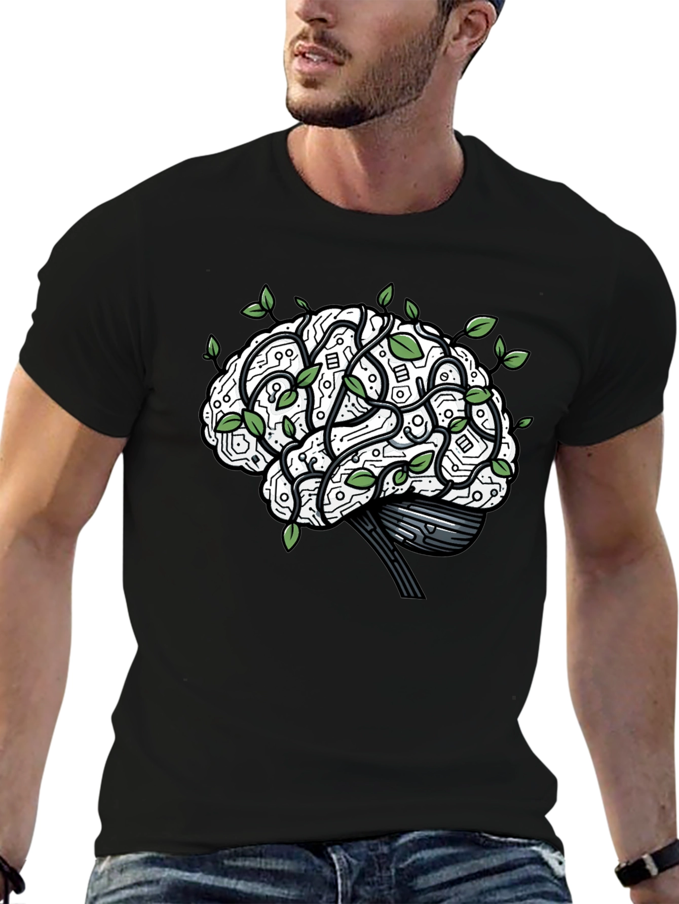 Brain Circuitry T-Shirt - Mind & Tech Fusion