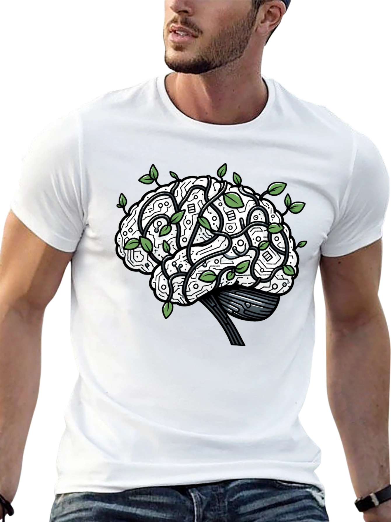 Brain Circuitry T-Shirt - Mind & Tech Fusion
