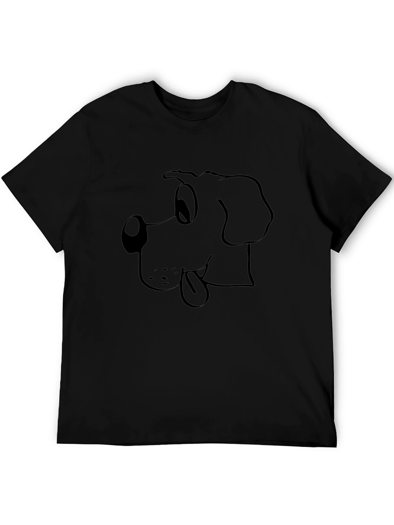 Cartoon Dog Graphic T-Shirt - Black Mens