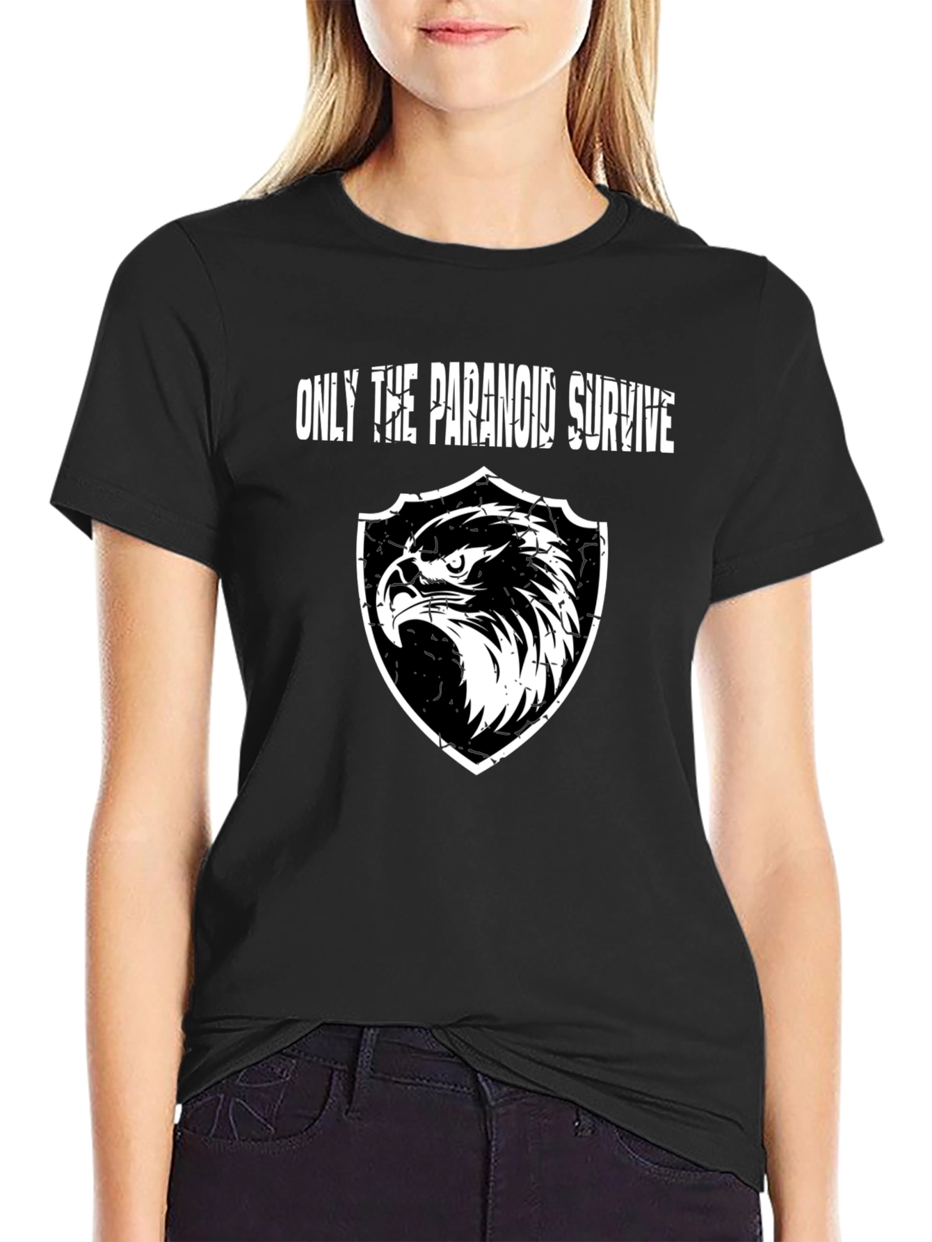 Paranoid Survive Eagle Graphic Black T-Shirt