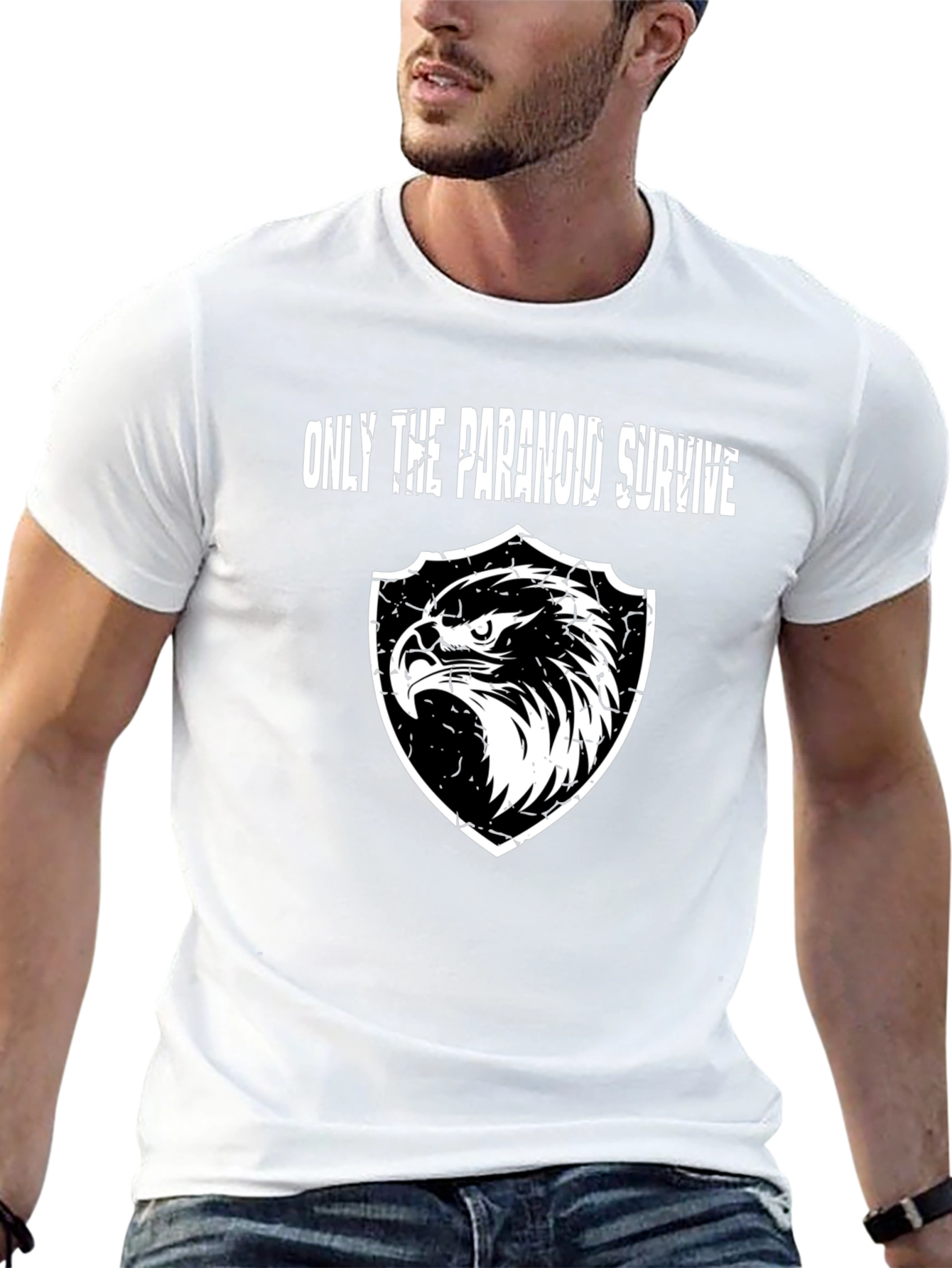 Paranoid Survive Eagle Graphic Black T-Shirt