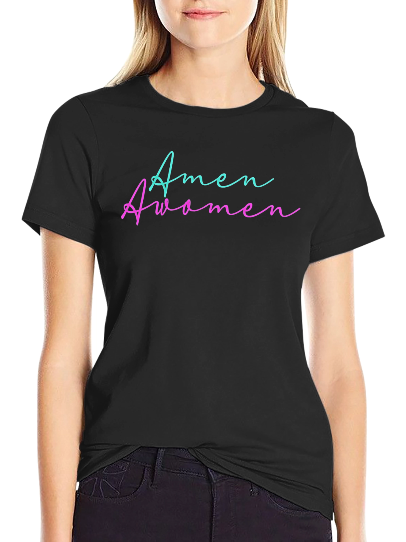 Amen Awomen Graphic Tee - Black