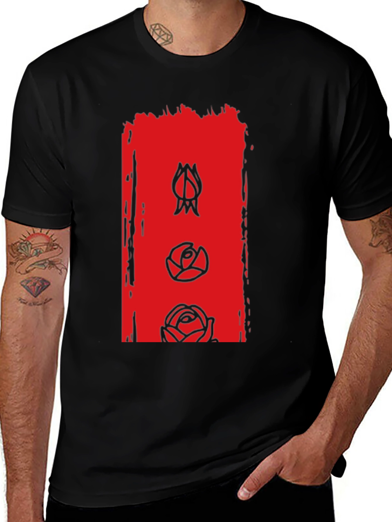 Floral Evolution Graphic Tee - Modern Mens T-Shirt