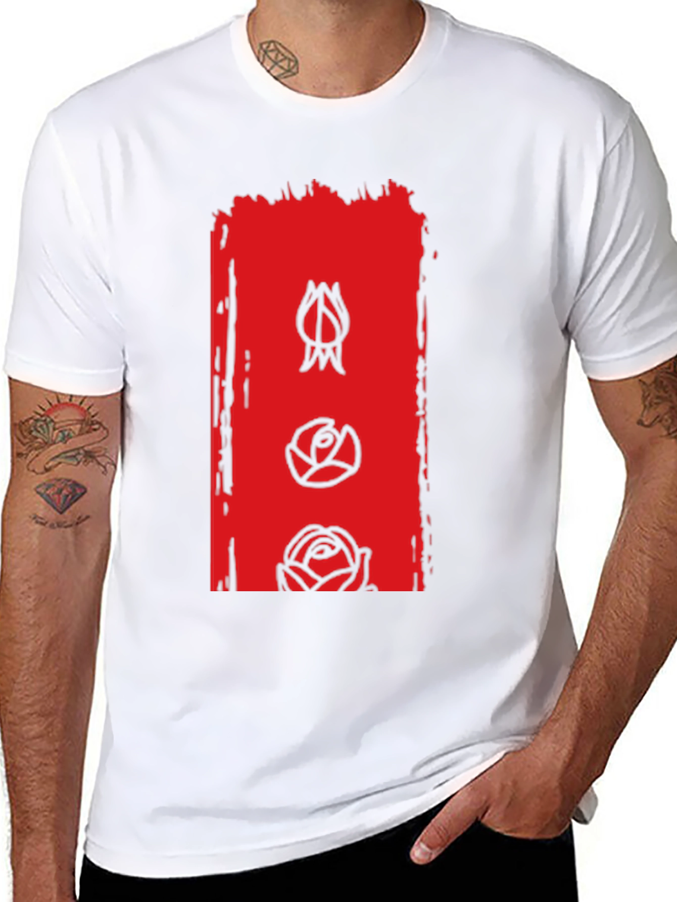 Floral Evolution Graphic Tee - Modern Mens T-Shirt
