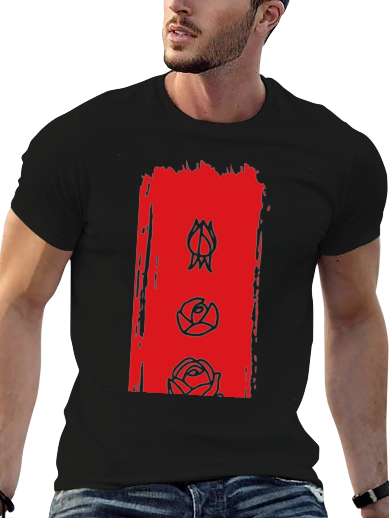 Floral Evolution Graphic Tee - Modern Mens T-Shirt