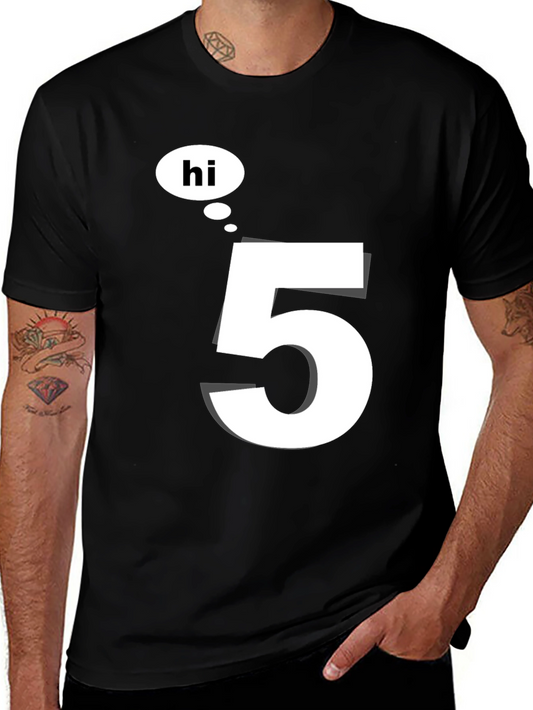 Hi 5 Black T-Shirt - Casual Wear