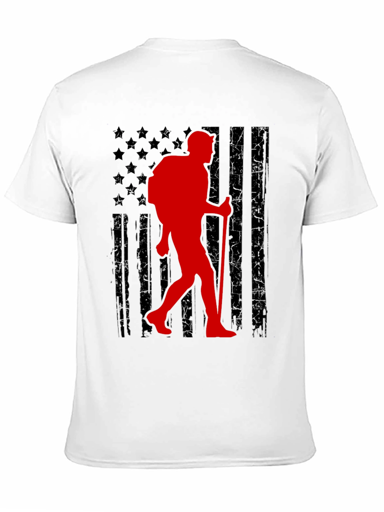 American Flag Hiker Graphic T-Shirt