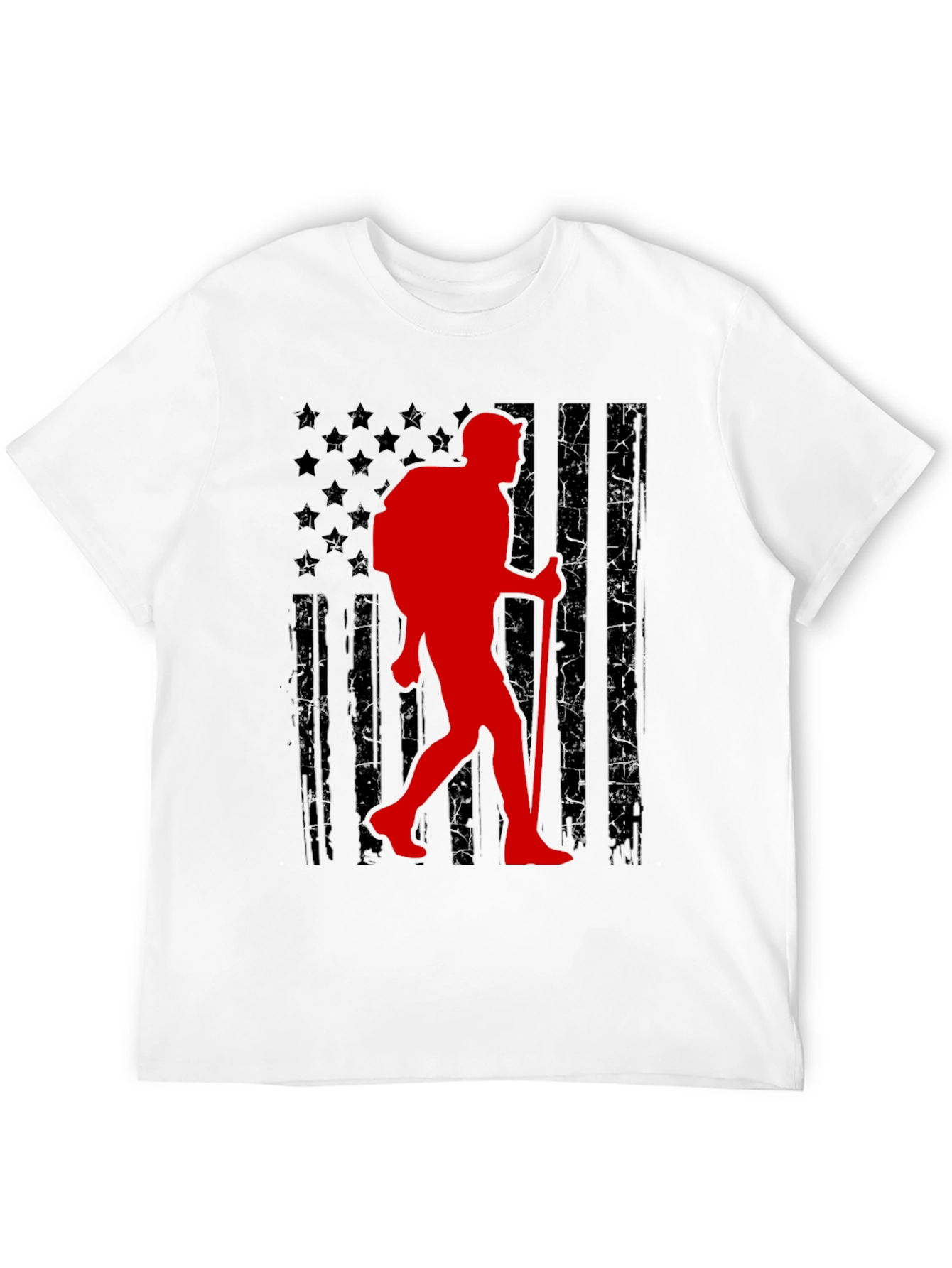 American Flag Hiker Graphic T-Shirt