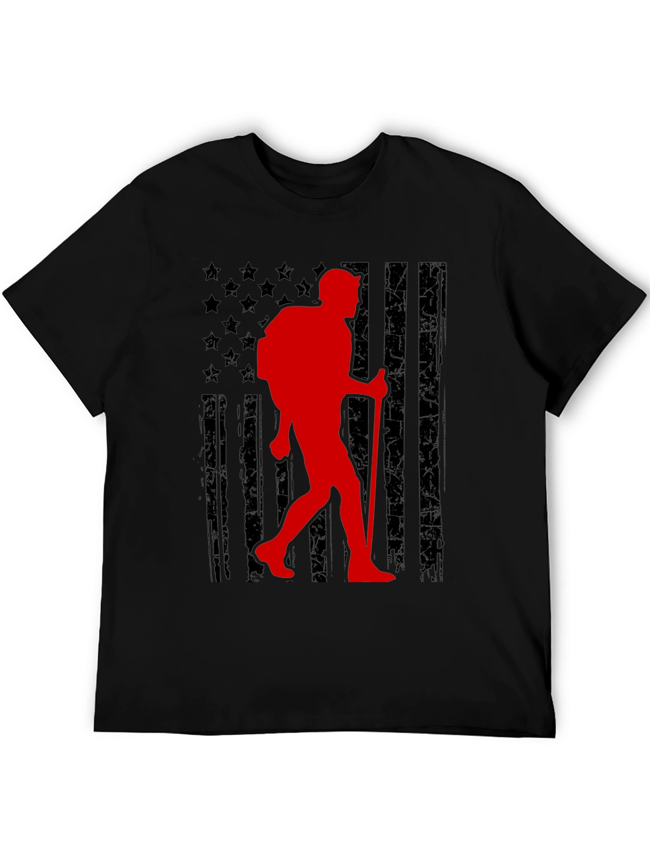 American Flag Hiker Graphic T-Shirt