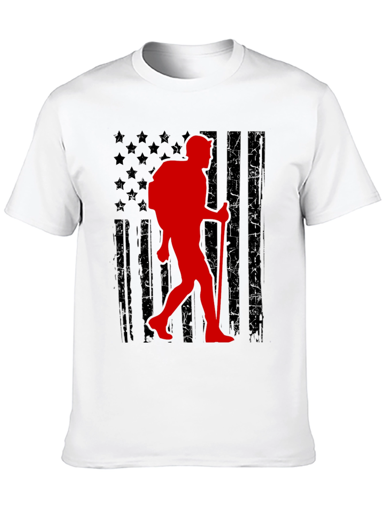 American Flag Hiker Graphic T-Shirt