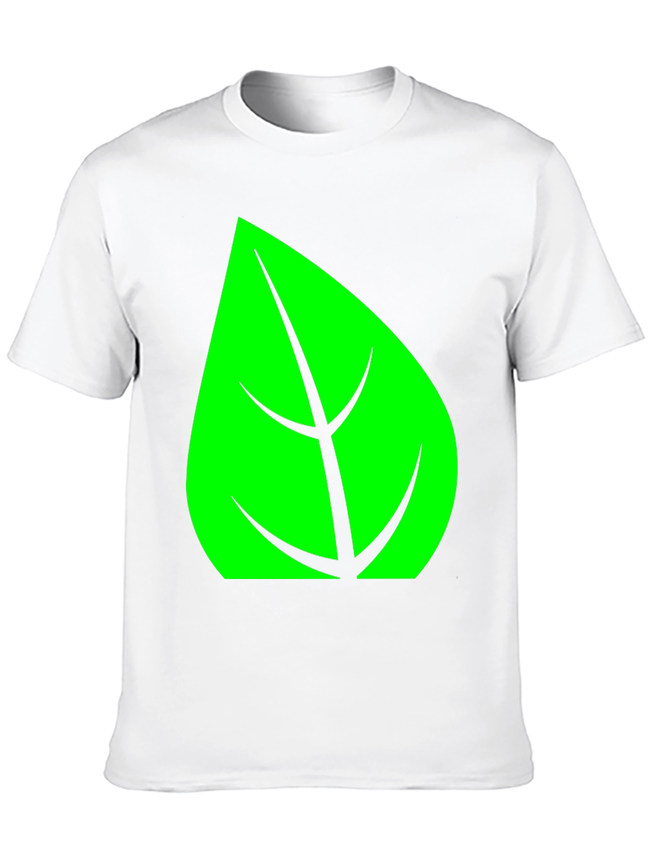 Green Leaf Graphic Black T-Shirt