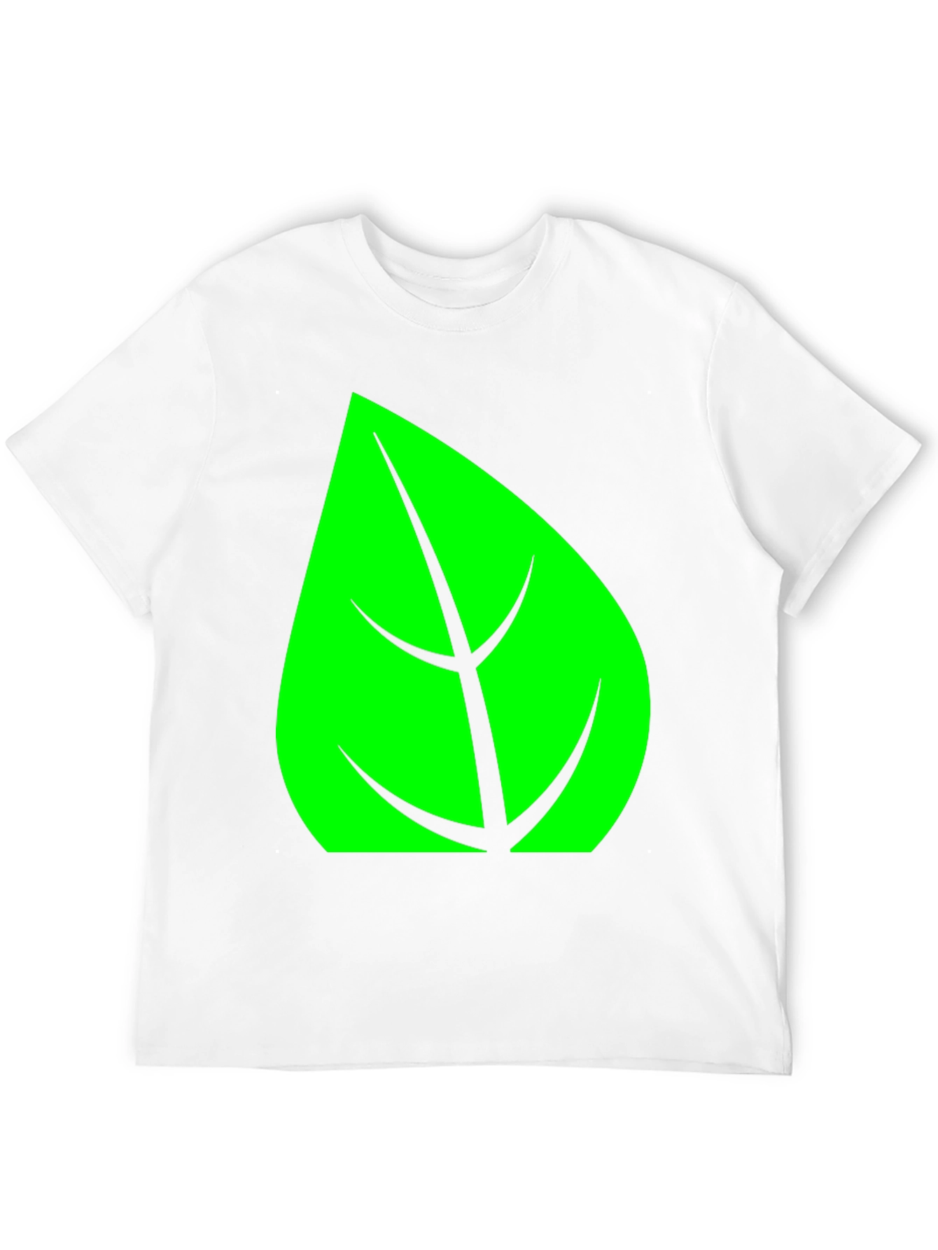 Green Leaf Graphic Black T-Shirt