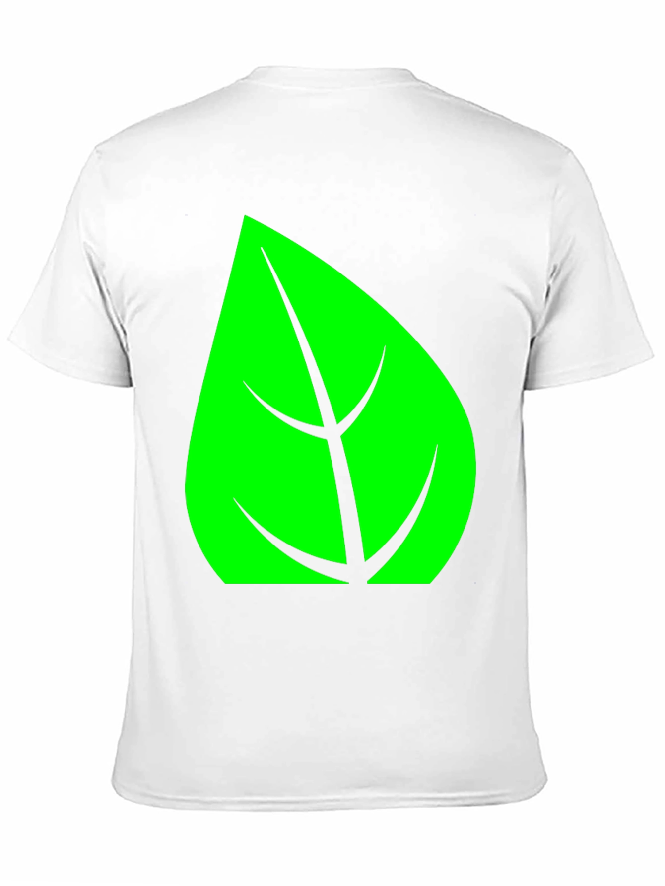 Green Leaf Graphic Black T-Shirt