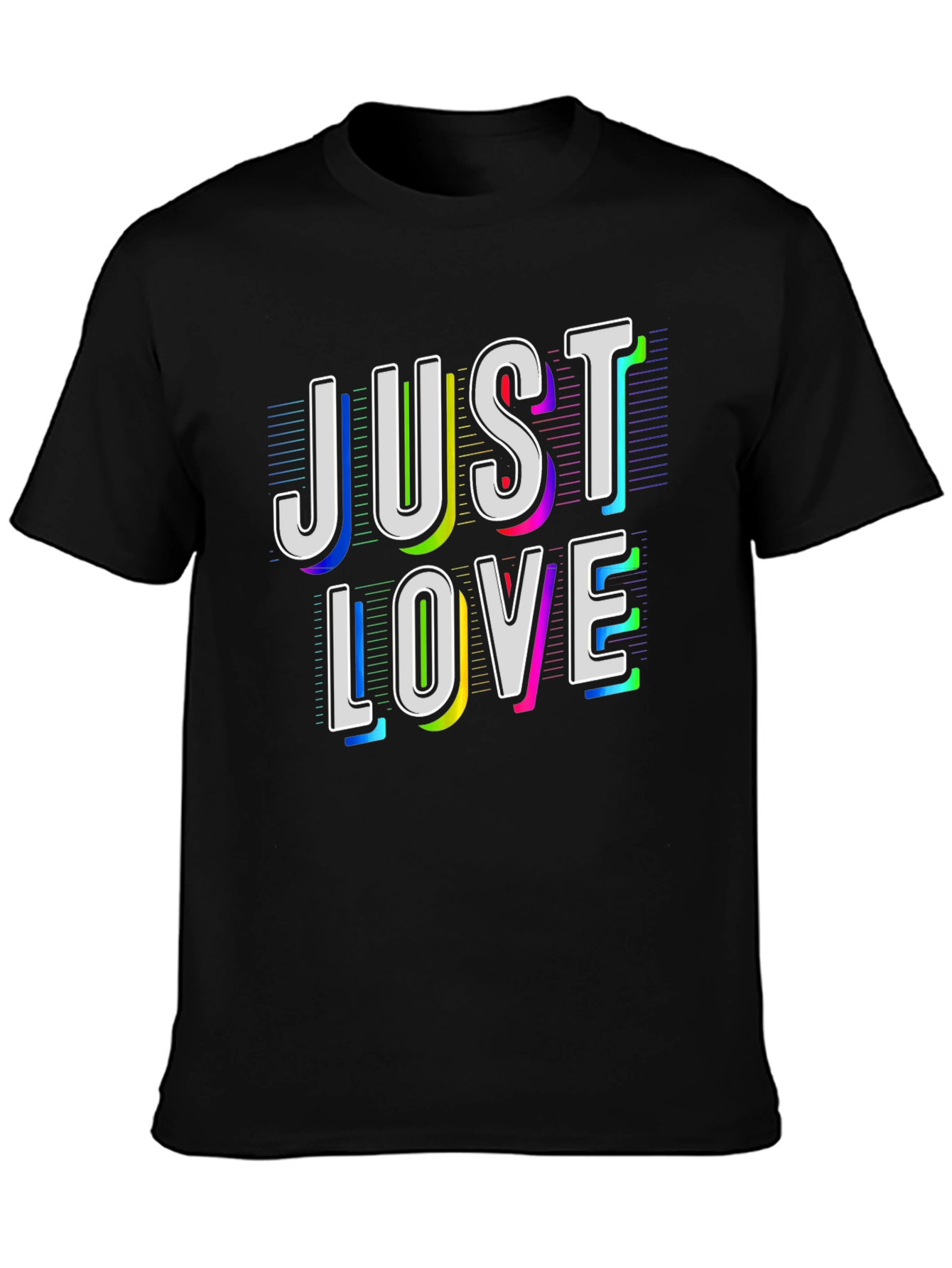 Just Love Graphic Tee - Black Cotton T-Shirt