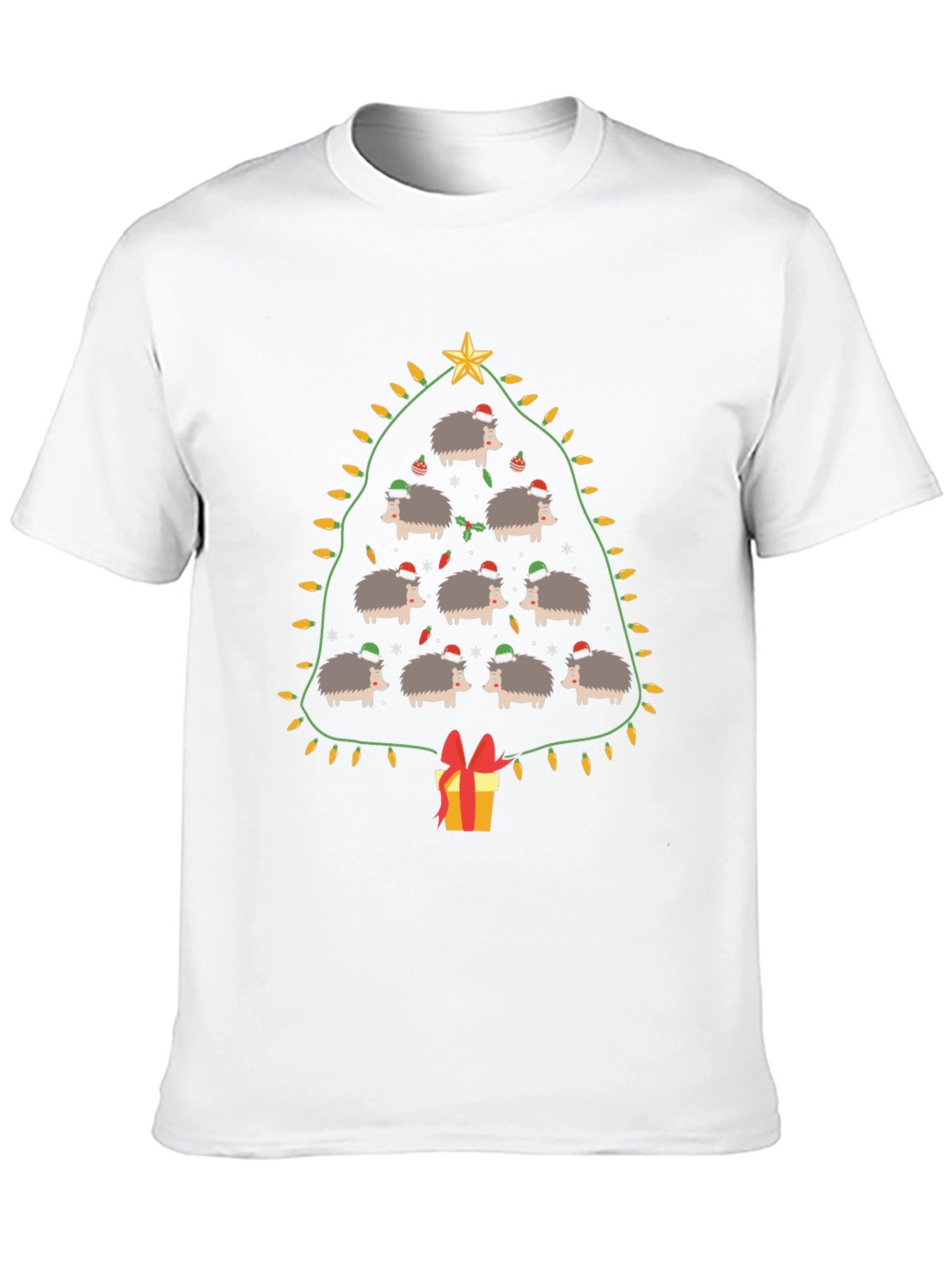 Holiday Hedgehog Christmas Tree Graphic Tee