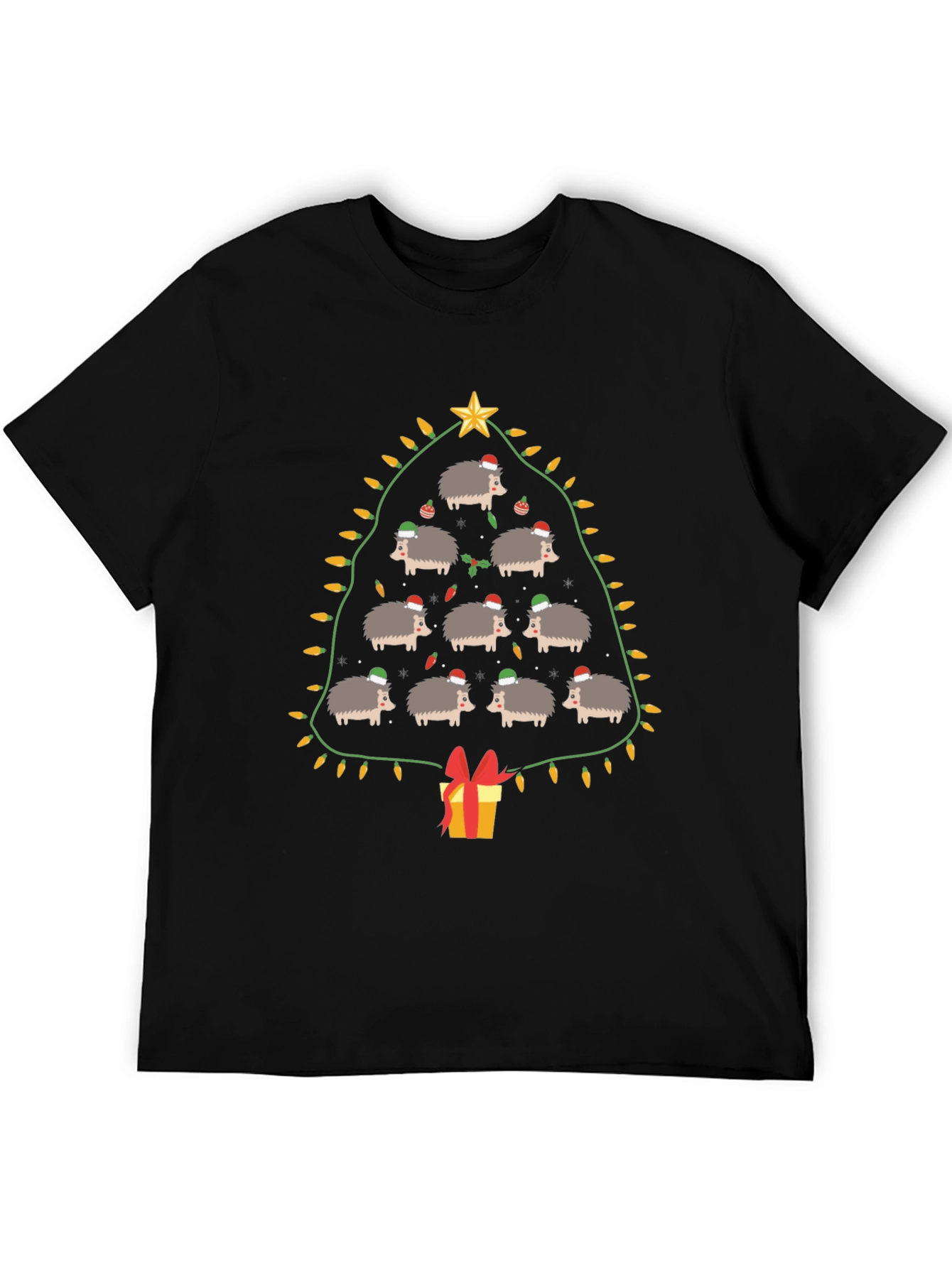 Holiday Hedgehog Christmas Tree Graphic Tee