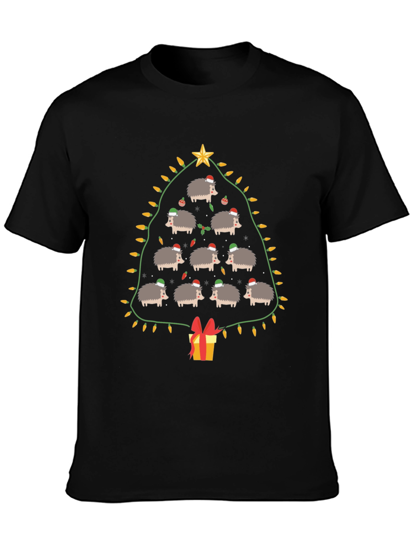 Holiday Hedgehog Christmas Tree Graphic Tee