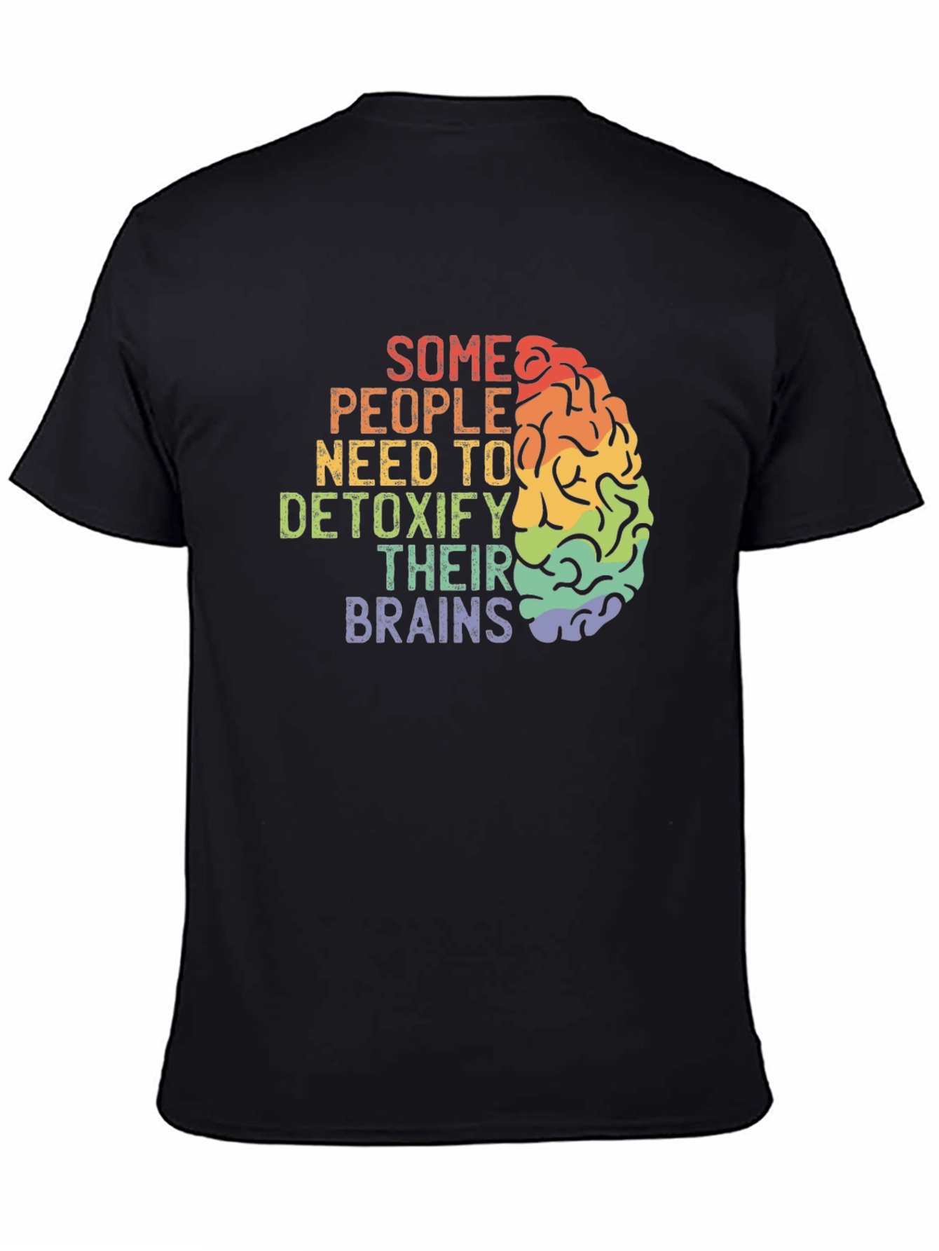 Detoxify Brains Tee - Rainbow Brain Graphic T-Shirt