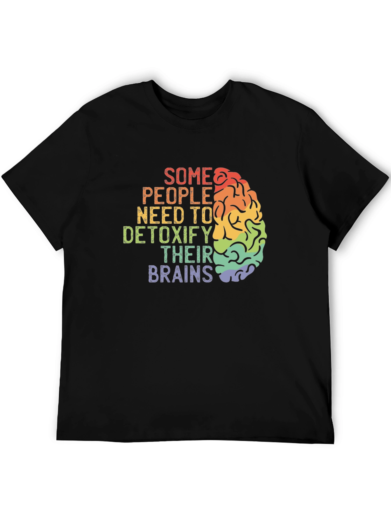 Detoxify Brains Tee - Rainbow Brain Graphic T-Shirt