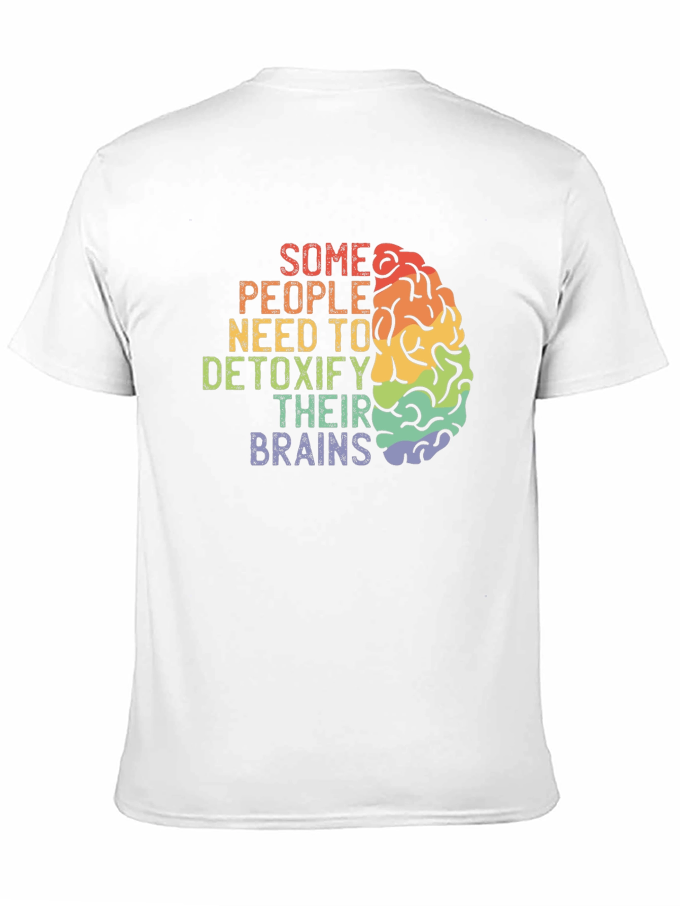 Detoxify Brains Tee - Rainbow Brain Graphic T-Shirt