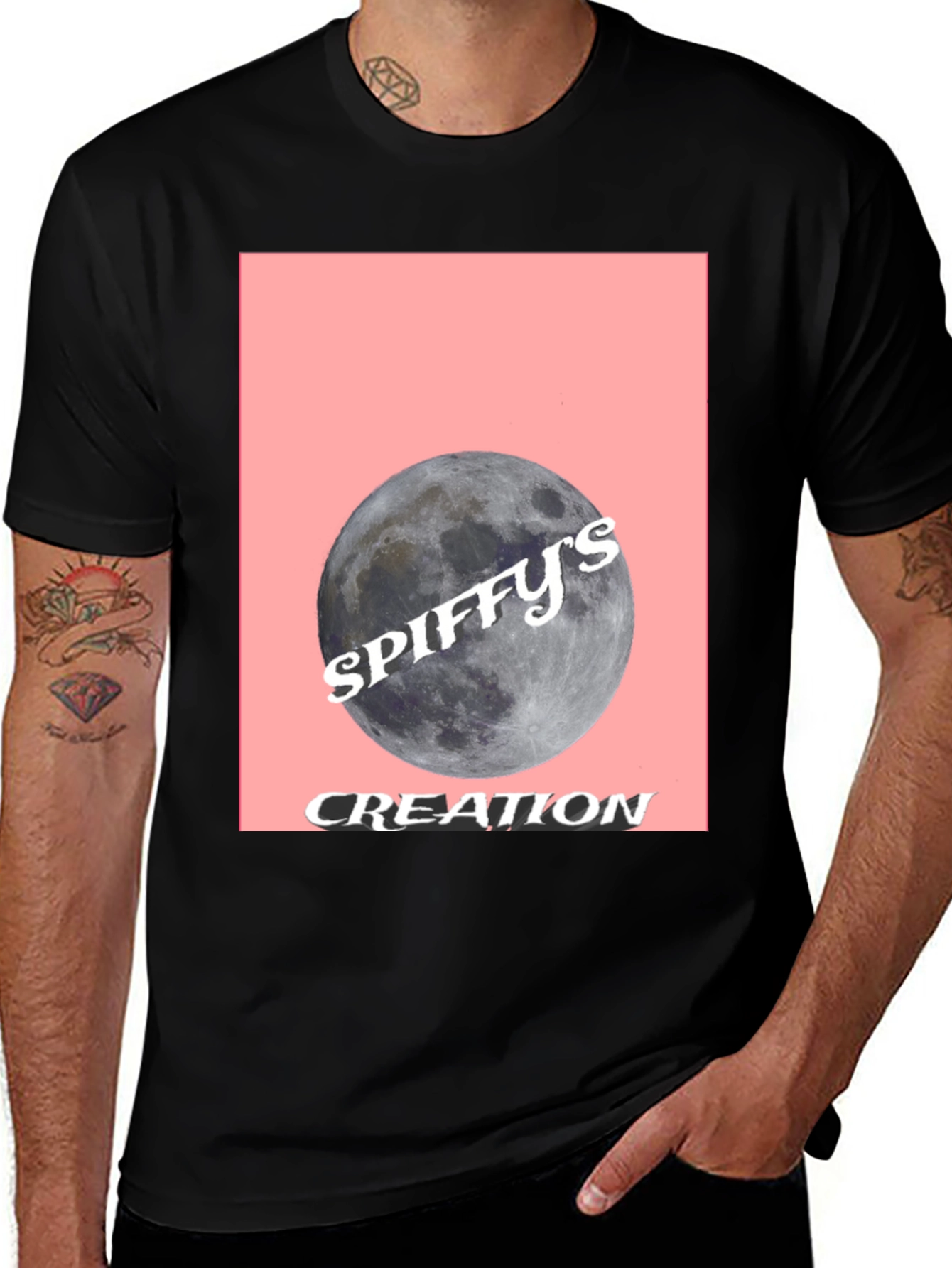 Spiffys Creation Moon Graphic Tee - Black