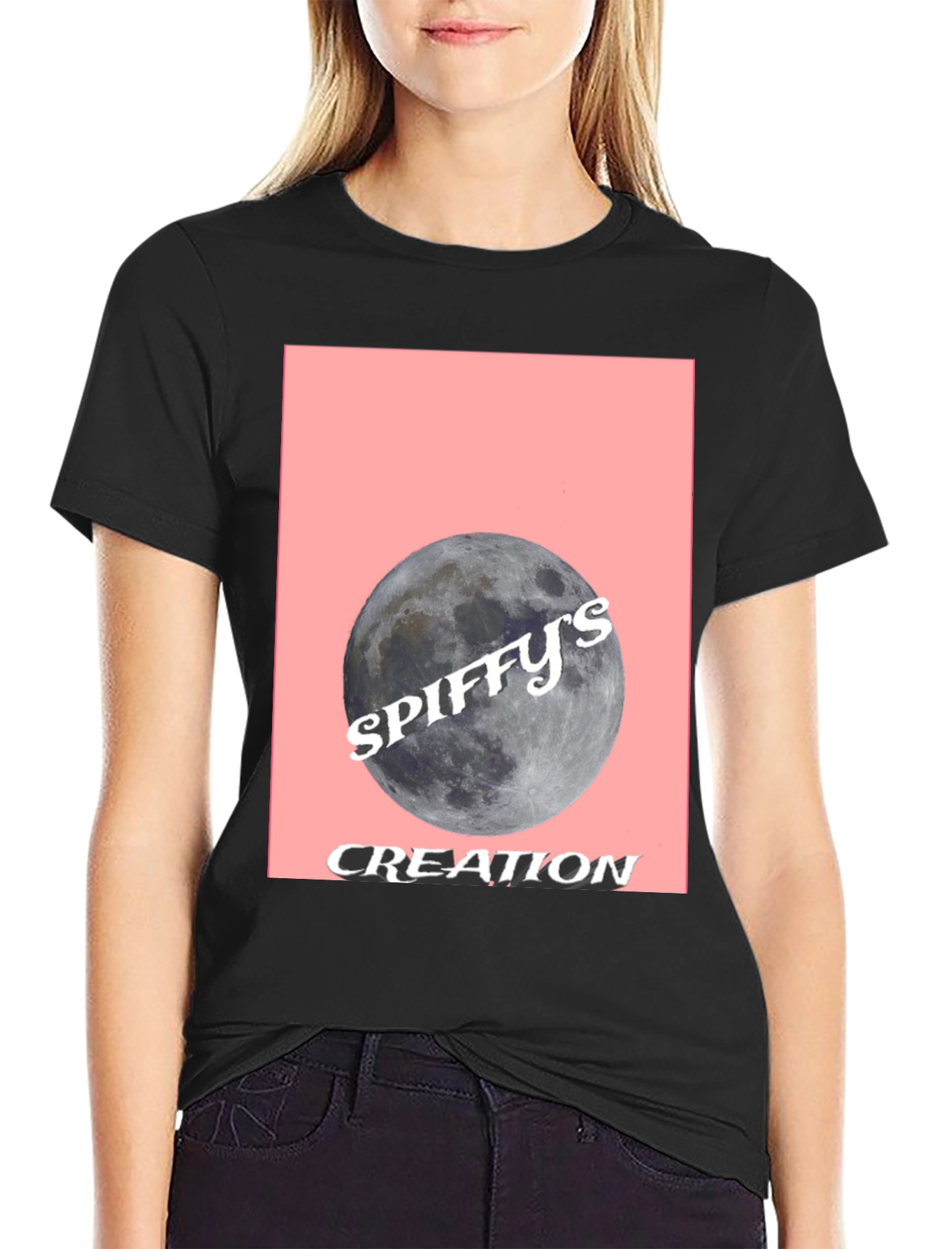 Spiffys Creation Moon Graphic Tee - Black