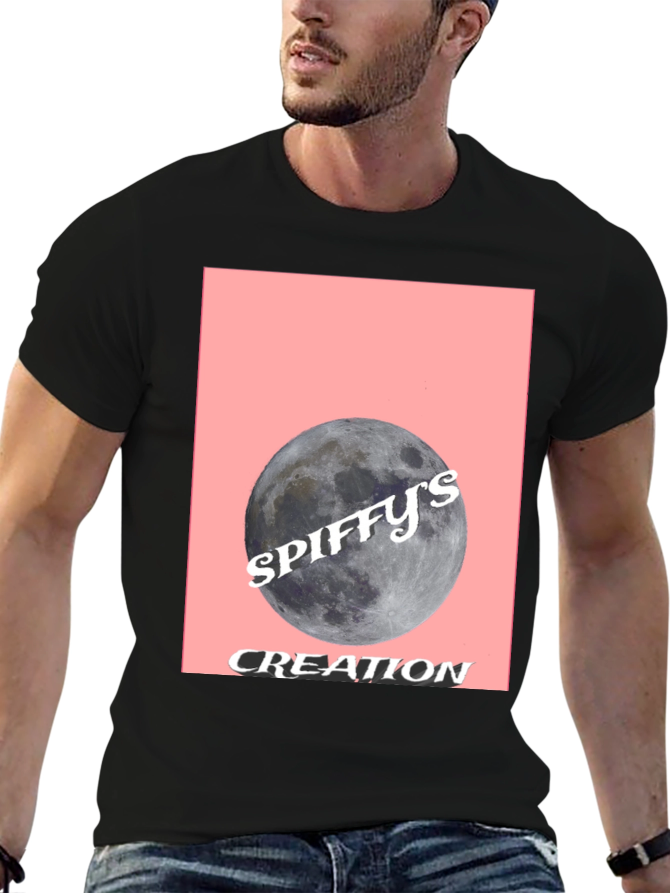 Spiffys Creation Moon Graphic Tee - Black