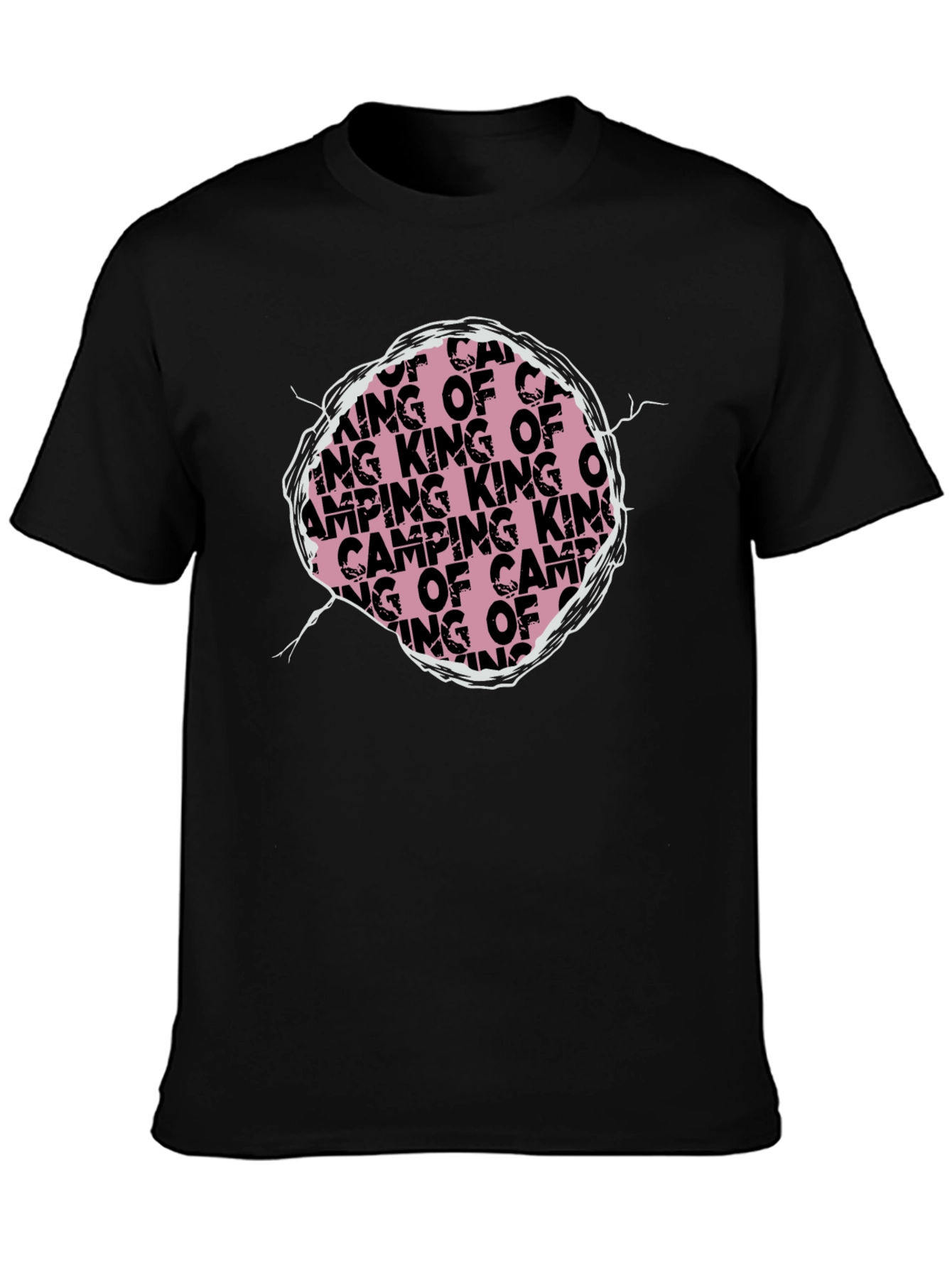 King of Camping Graphic T-Shirt - Black Crew Neck