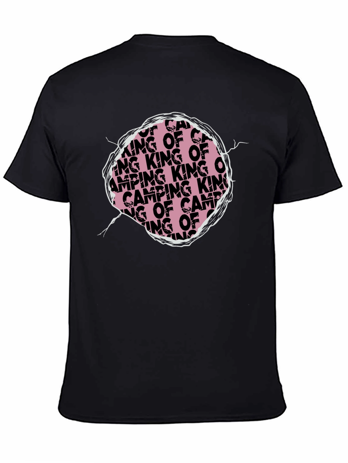 King of Camping Graphic T-Shirt - Black Crew Neck