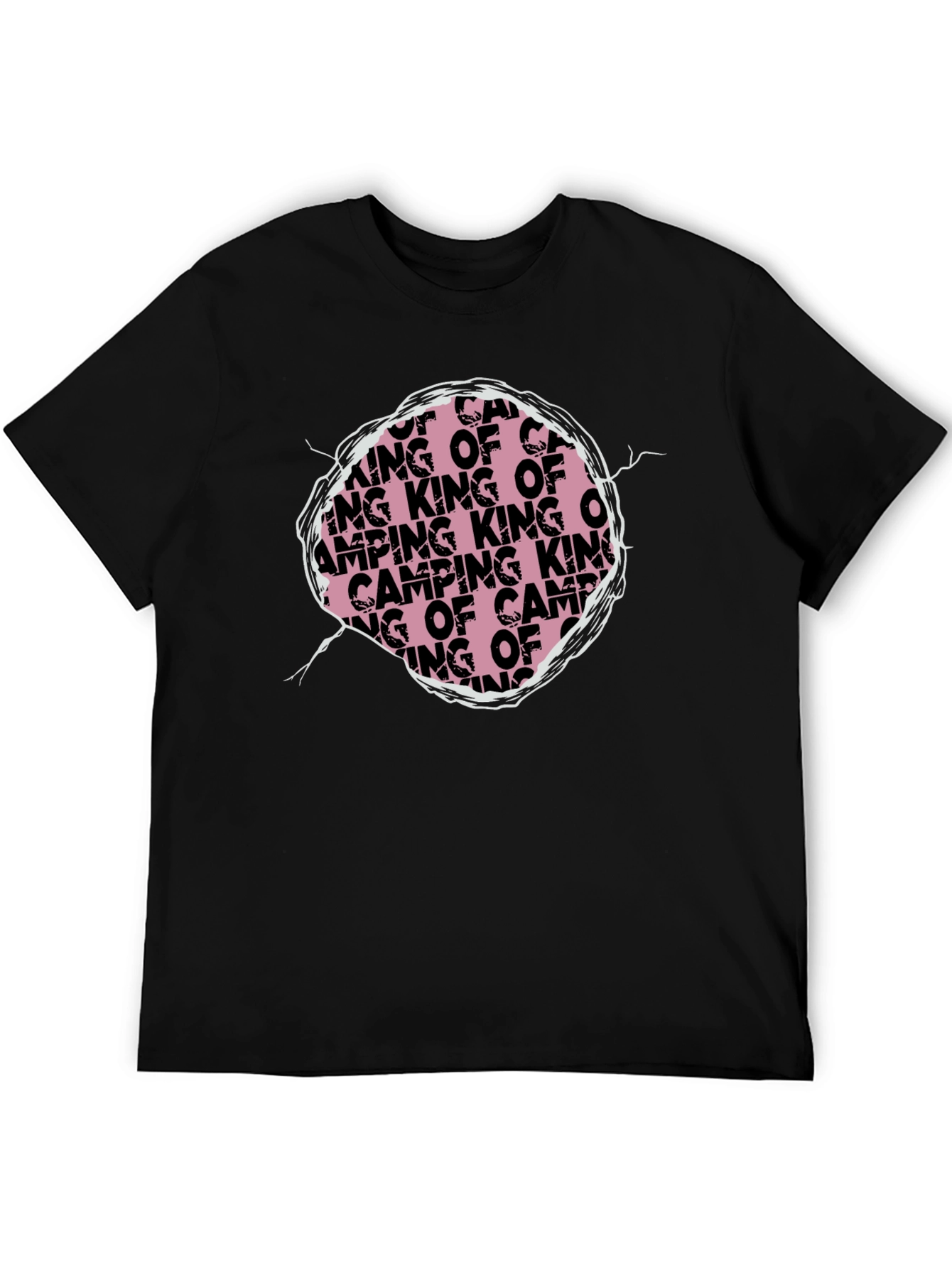 King of Camping Graphic T-Shirt - Black Crew Neck
