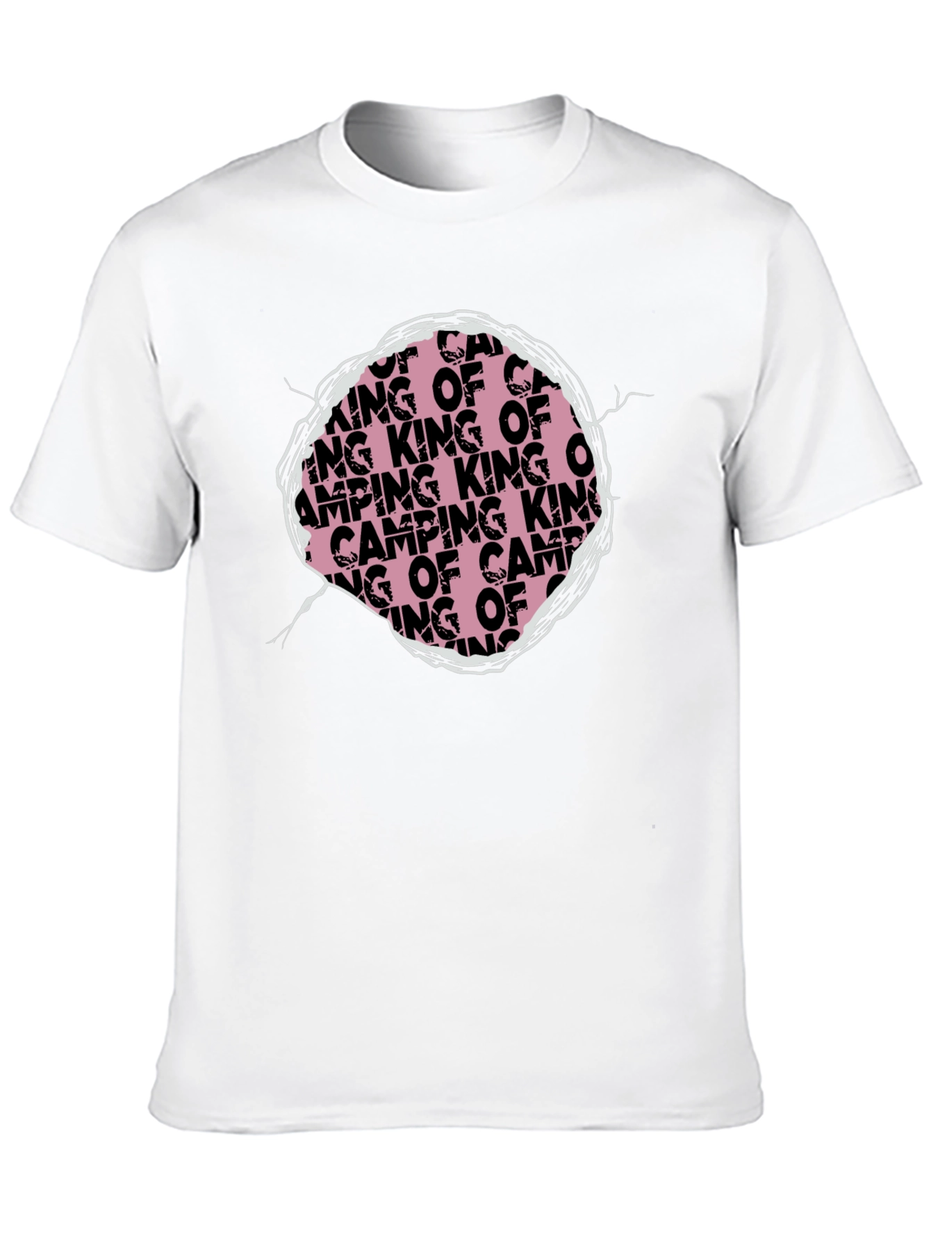 King of Camping Graphic T-Shirt - Black Crew Neck