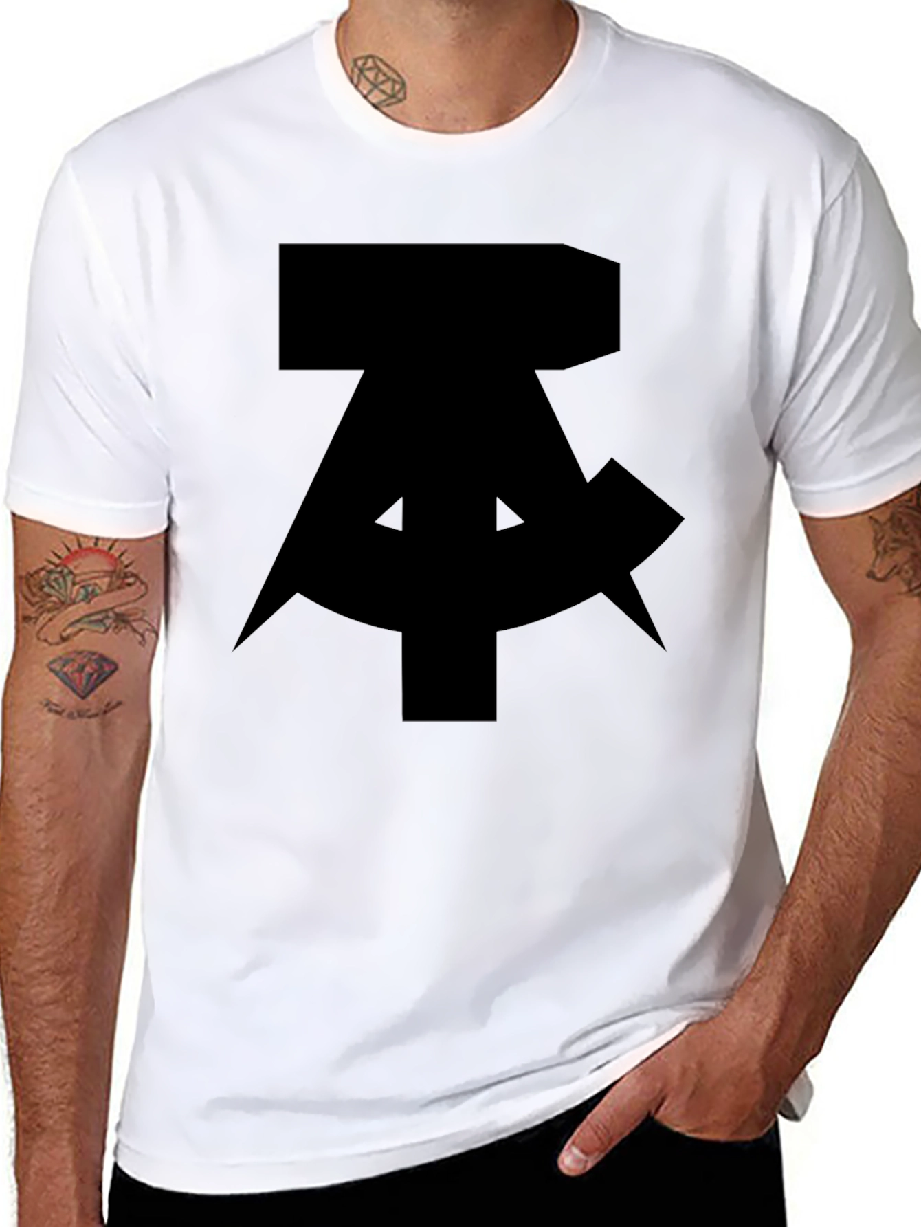 Black Shirt with Abstract Design