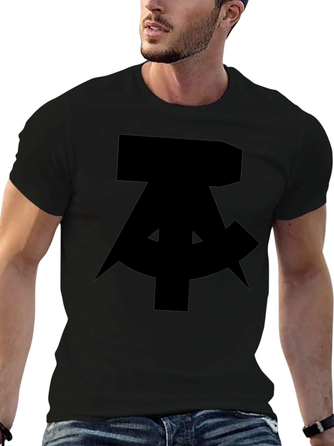 Black Shirt with Abstract Design