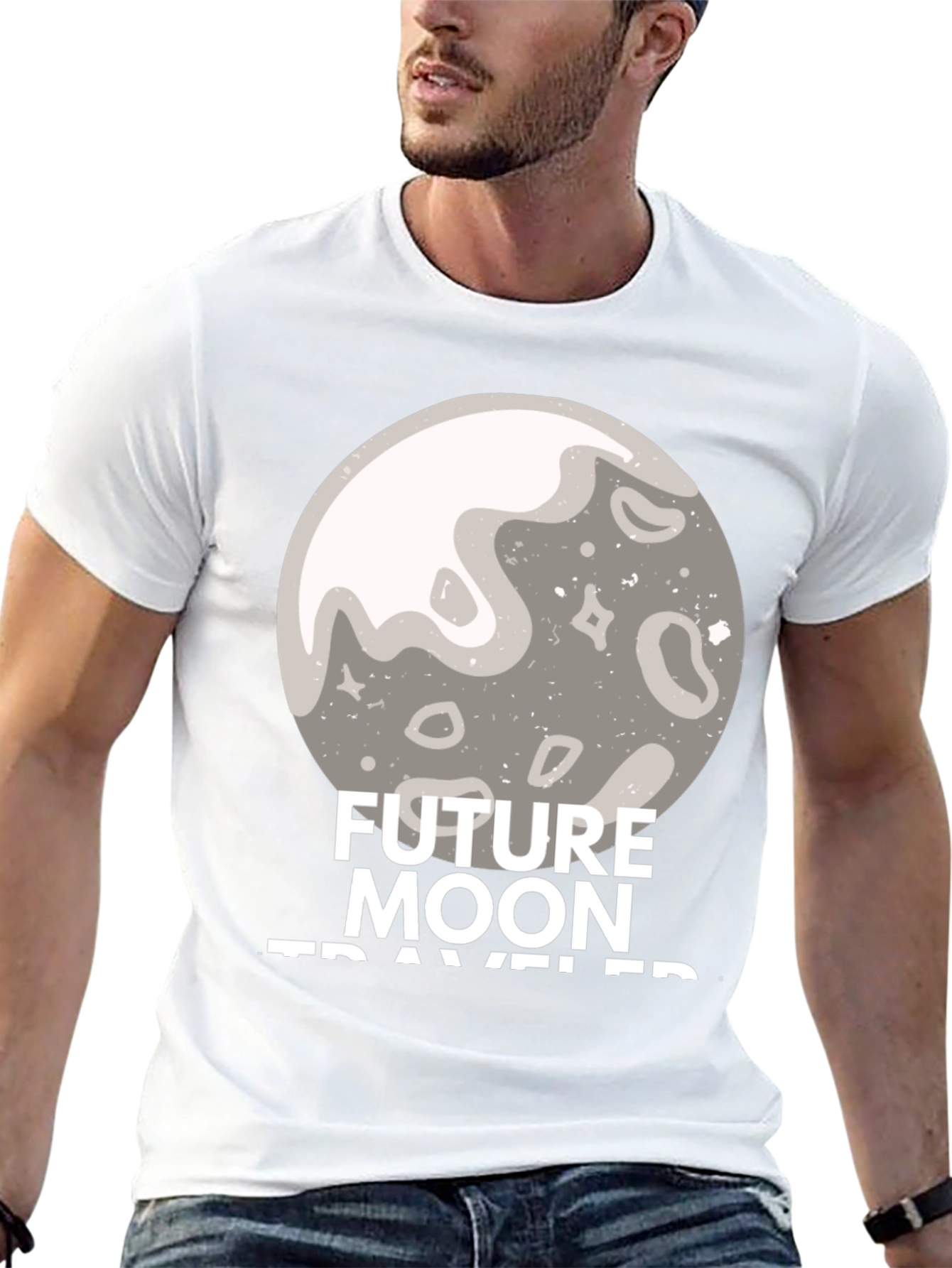 Future Moon Traveler Graphic Tee - Black