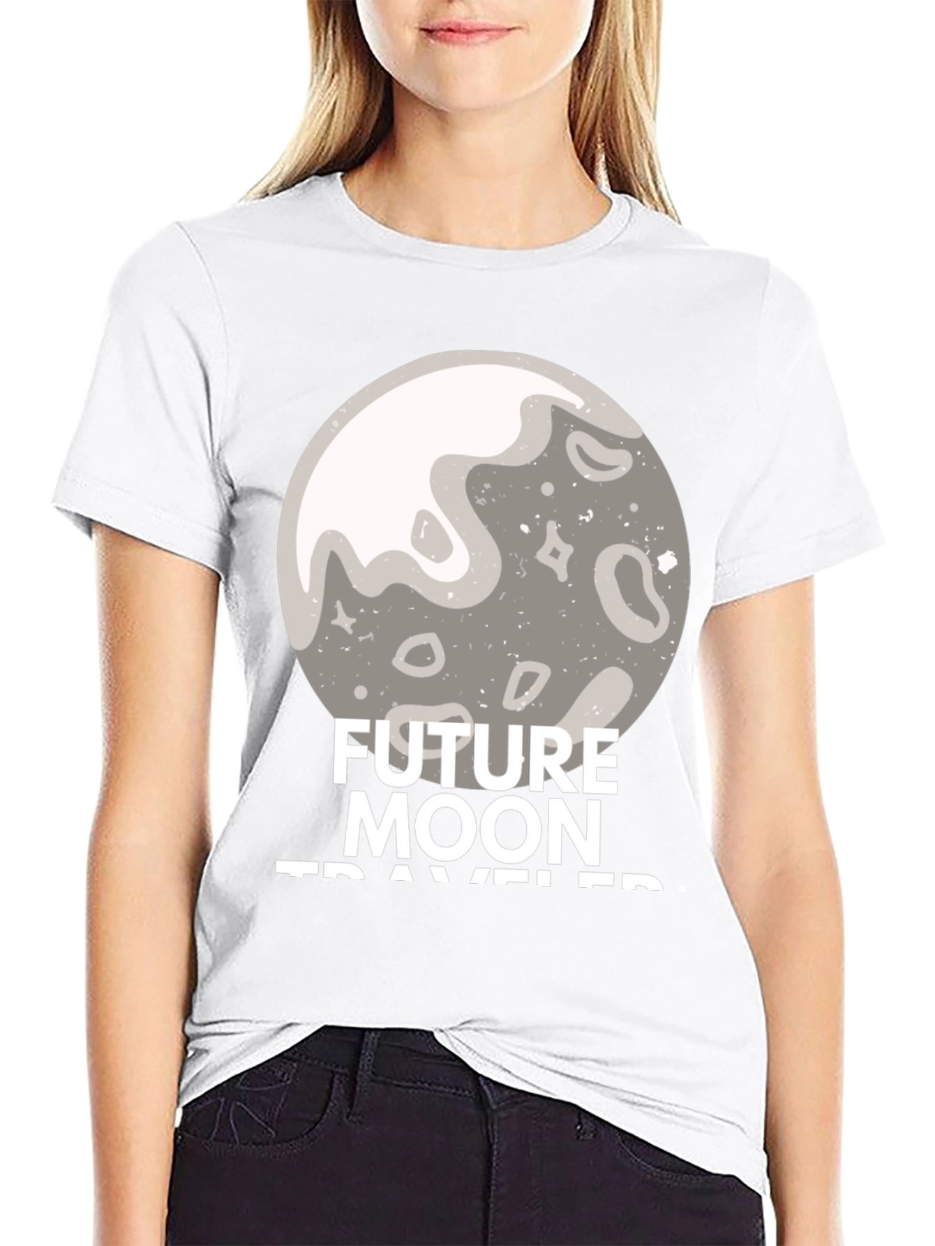 Future Moon Traveler Graphic Tee - Black