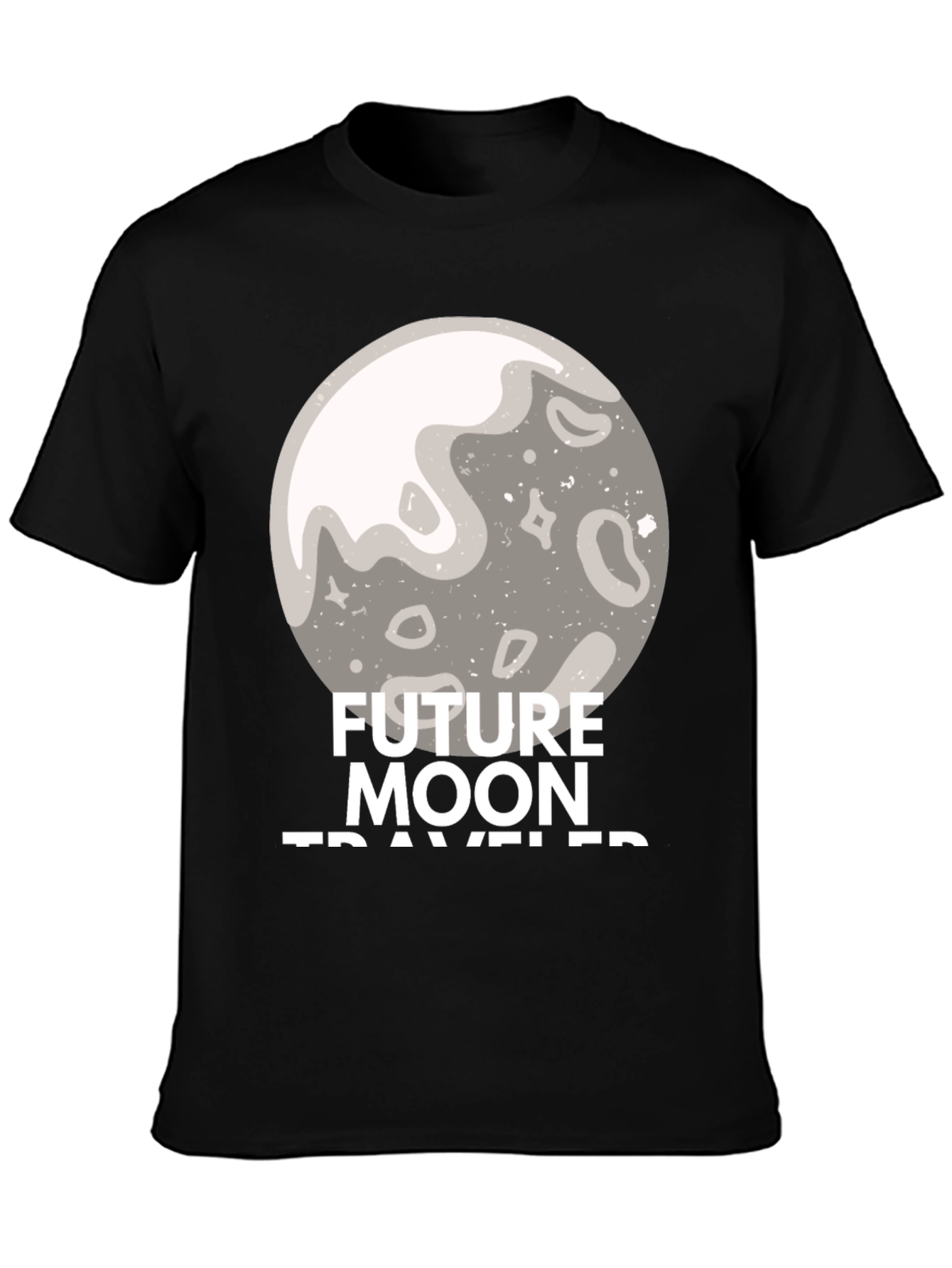 Future Moon Traveler Graphic Tee - Black
