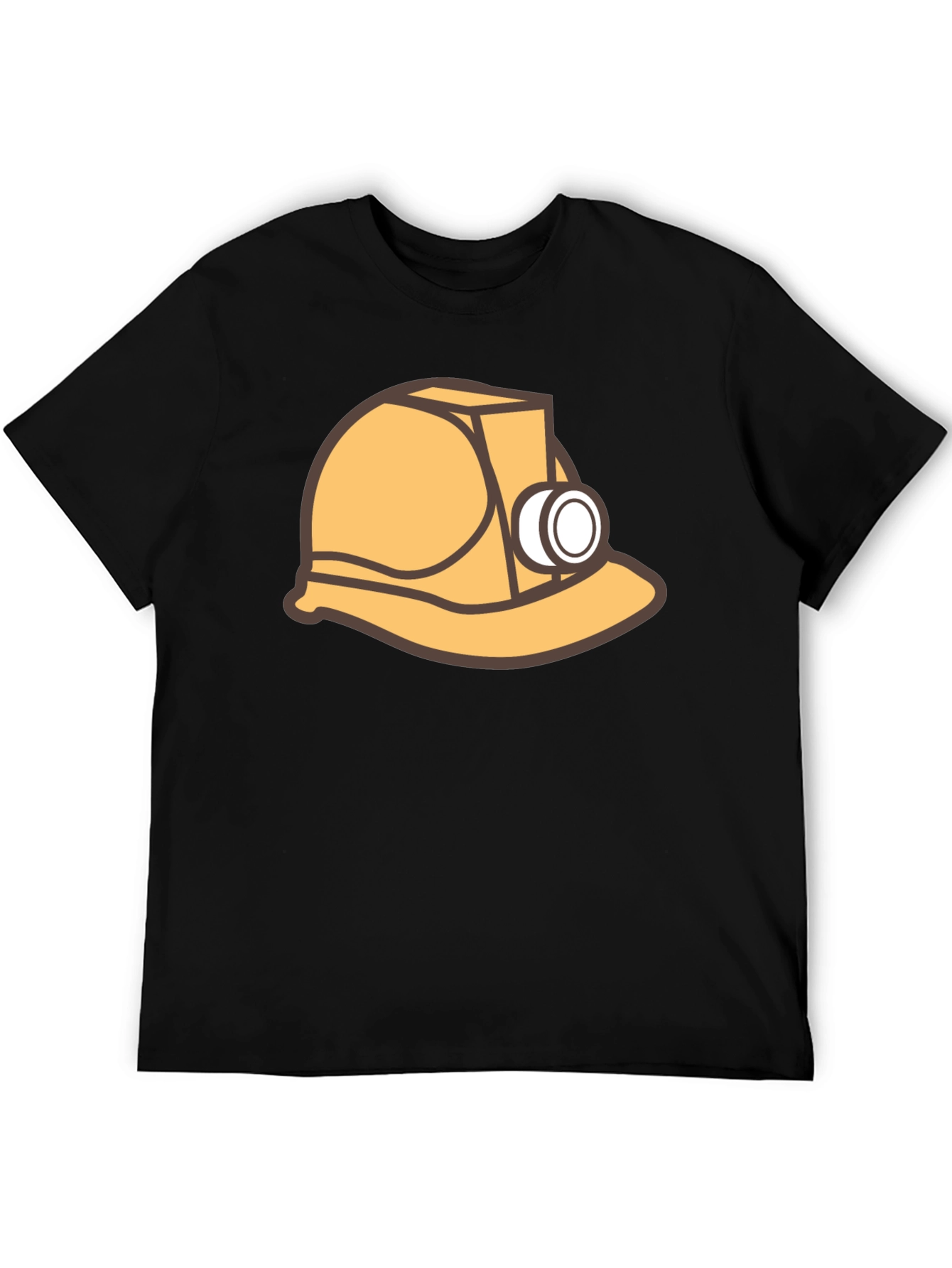 Miner Hard Hat Graphic Tee - Black Cotton T-Shirt