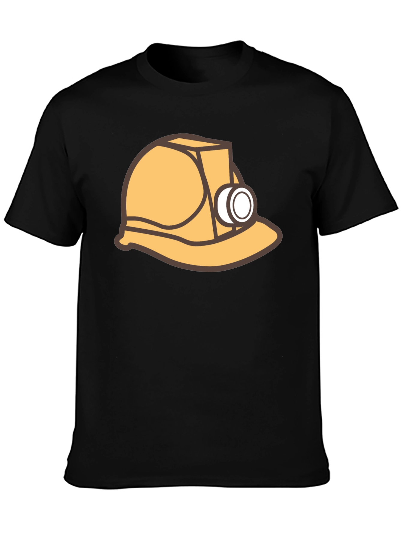 Miner Hard Hat Graphic Tee - Black Cotton T-Shirt