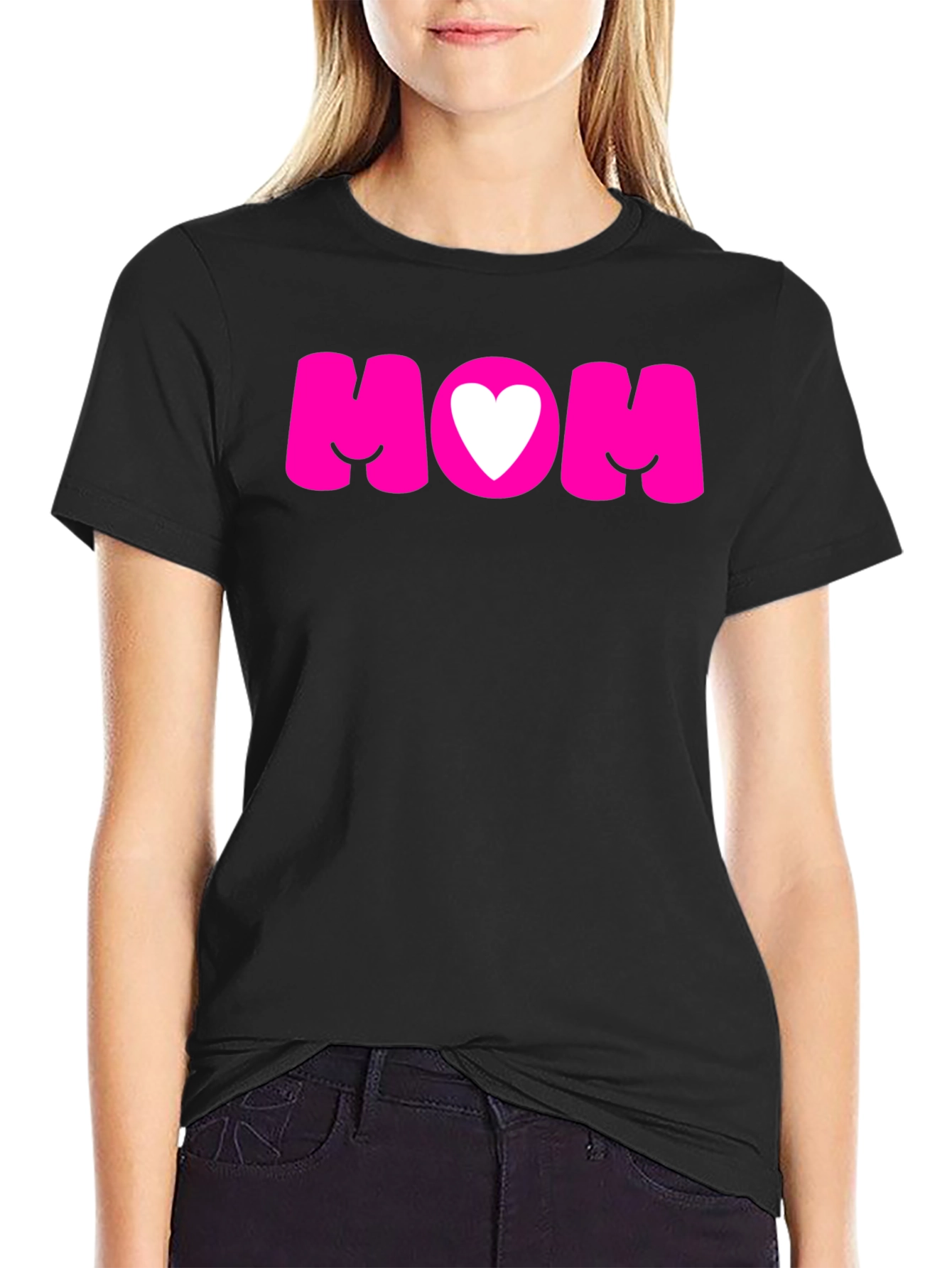 Mom Heart Graphic Tee - Black T-Shirt