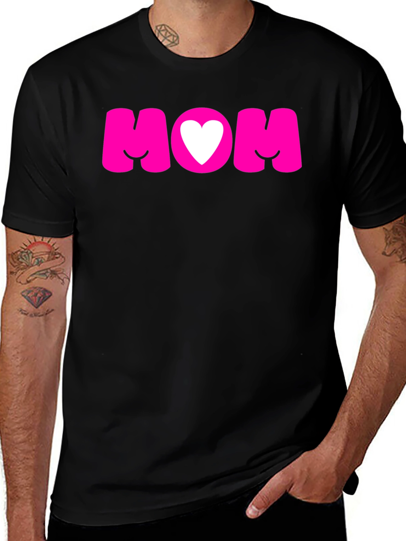 Mom Heart Graphic Tee - Black T-Shirt