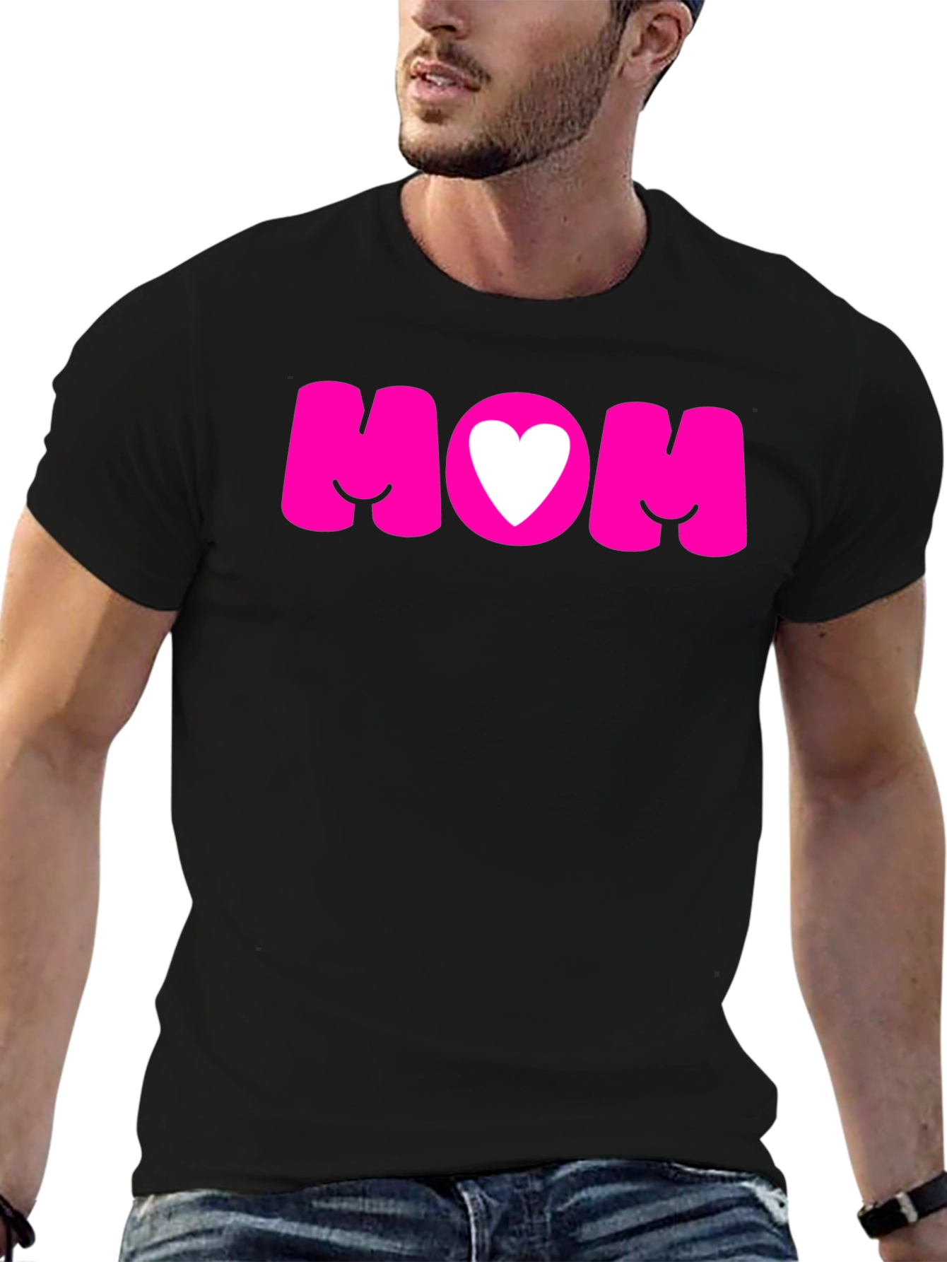 Mom Heart Graphic Tee - Black T-Shirt