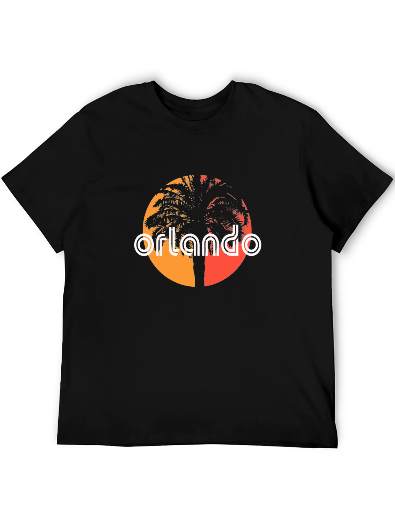 Orlando Palm Tree T-Shirt - Retro Sunset Design