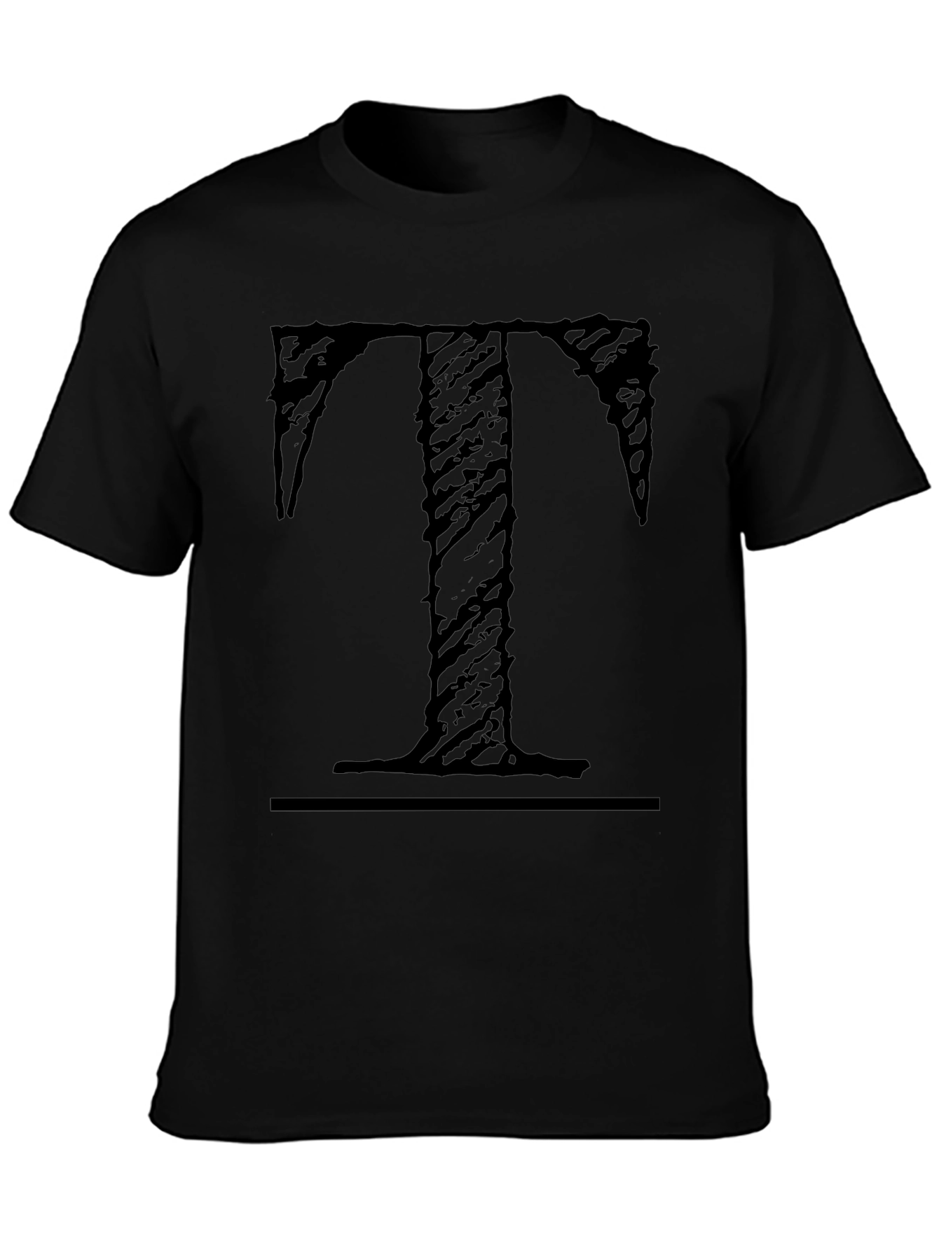 Distressed T Graphic Tee - Black