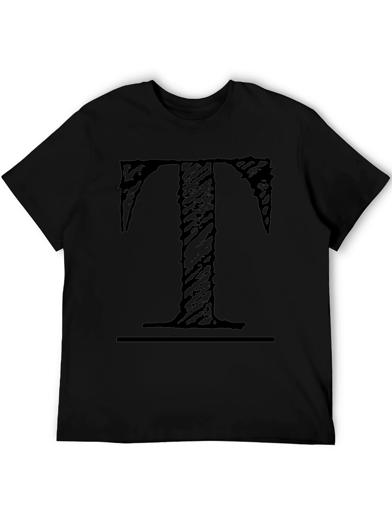Distressed T Graphic Tee - Black