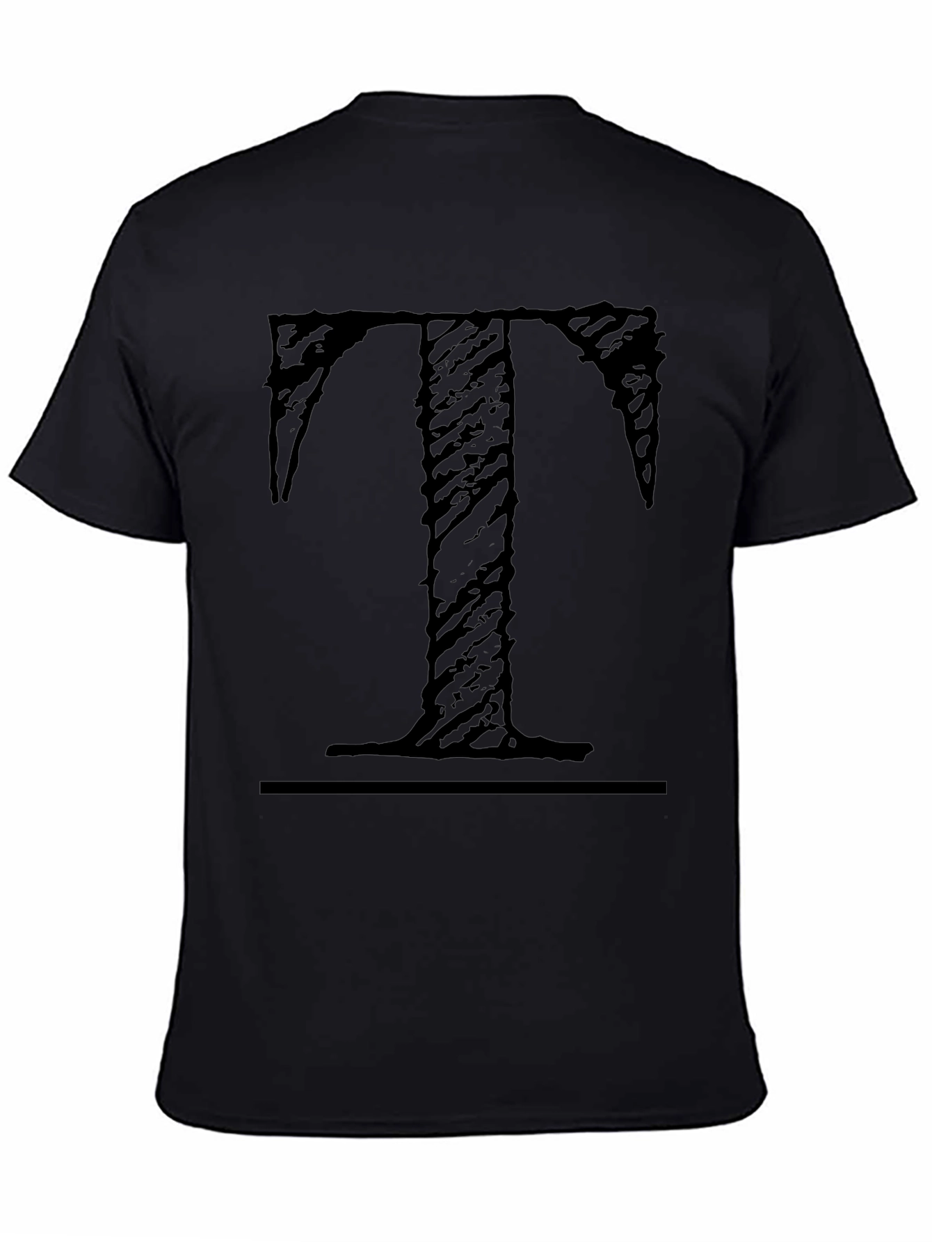 Distressed T Graphic Tee - Black